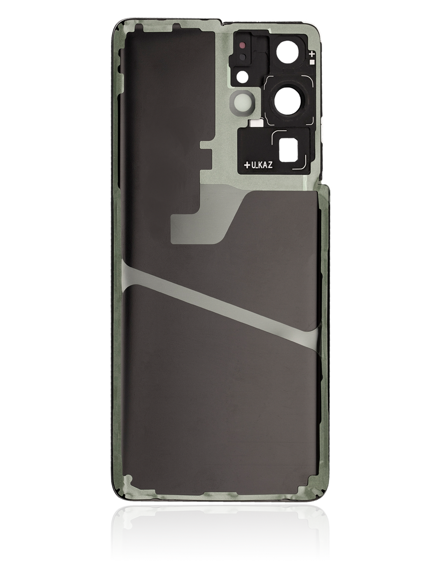 Back Cover Glass With Camera Lens For Samsung Galaxy S21 Ultra (No Logo) (Aftermarket Plus) (Phantom Black)