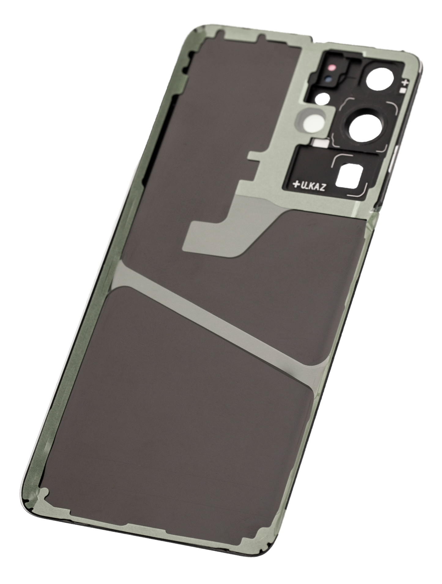 Back Cover Glass With Camera Lens For Samsung Galaxy S21 Ultra (No Logo) (Aftermarket Plus) (Phantom Black)