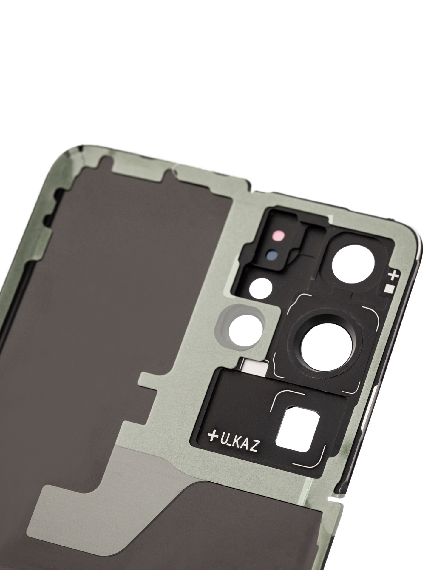 Back Cover Glass With Camera Lens For Samsung Galaxy S21 Ultra (No Logo) (Aftermarket Plus) (Phantom Black)