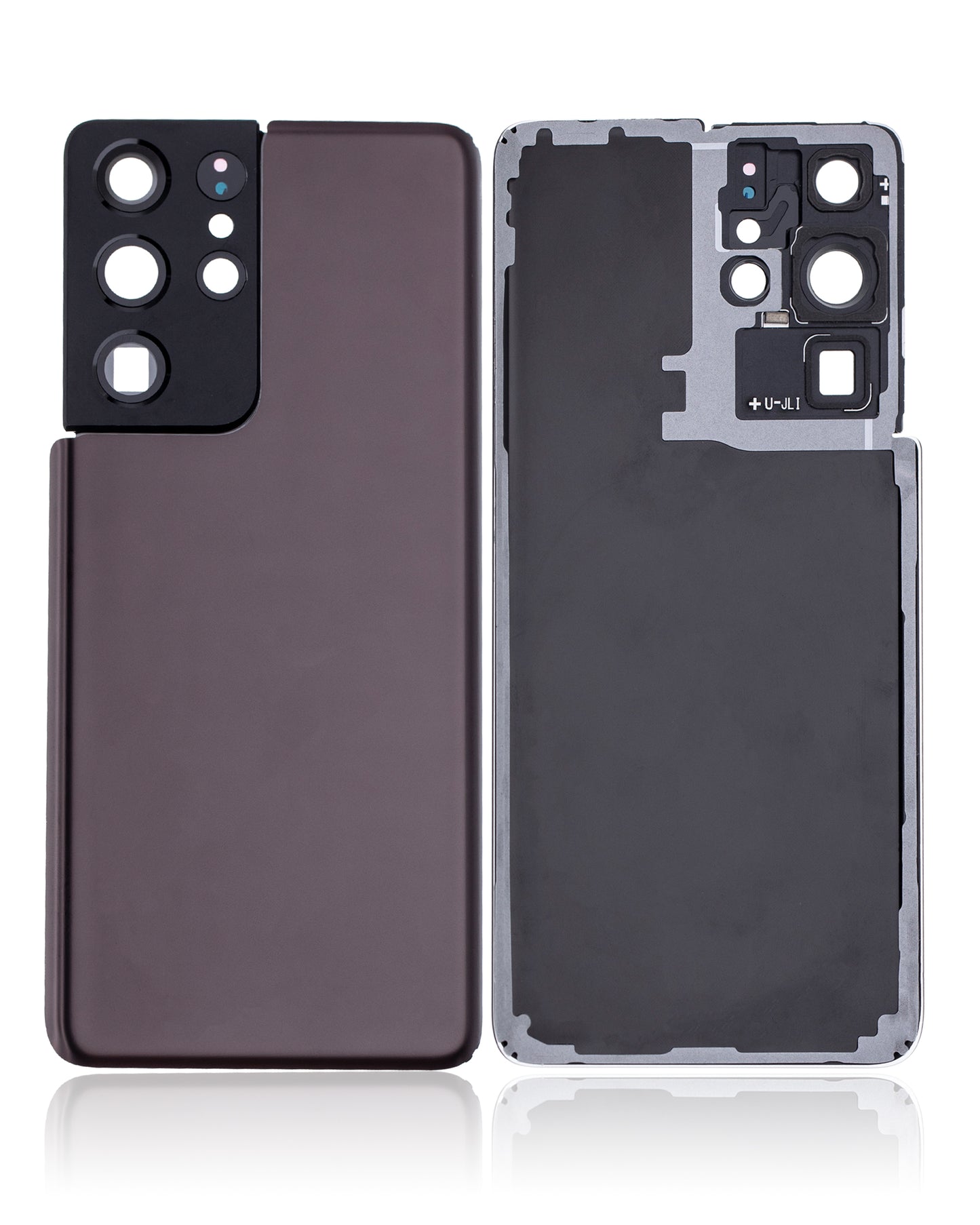 Back Cover Glass With Camera Lens For Samsung Galaxy S21 Ultra (No Logo) (Aftermarket Plus) (Phantom Brown)