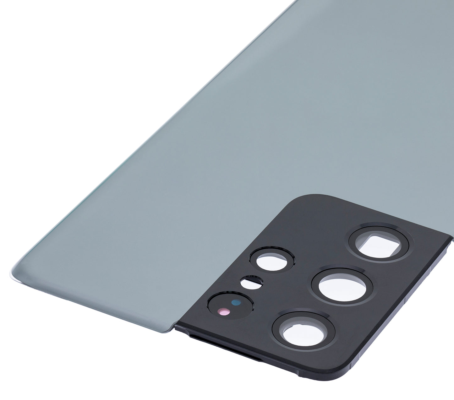 Back Cover Glass With Camera Lens For Samsung Galaxy S21 Ultra (No Logo) (Aftermarket Plus) (Phantom Titanium)