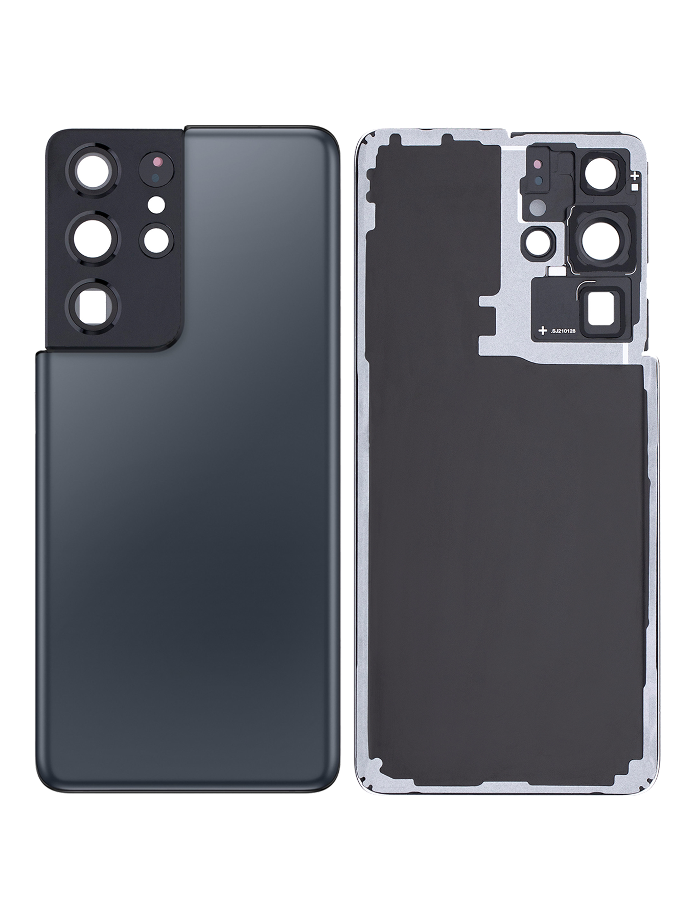 Back Cover Glass With Camera Lens For Samsung Galaxy S21 Ultra (No Logo) (Aftermarket Plus) (Phantom Navy)