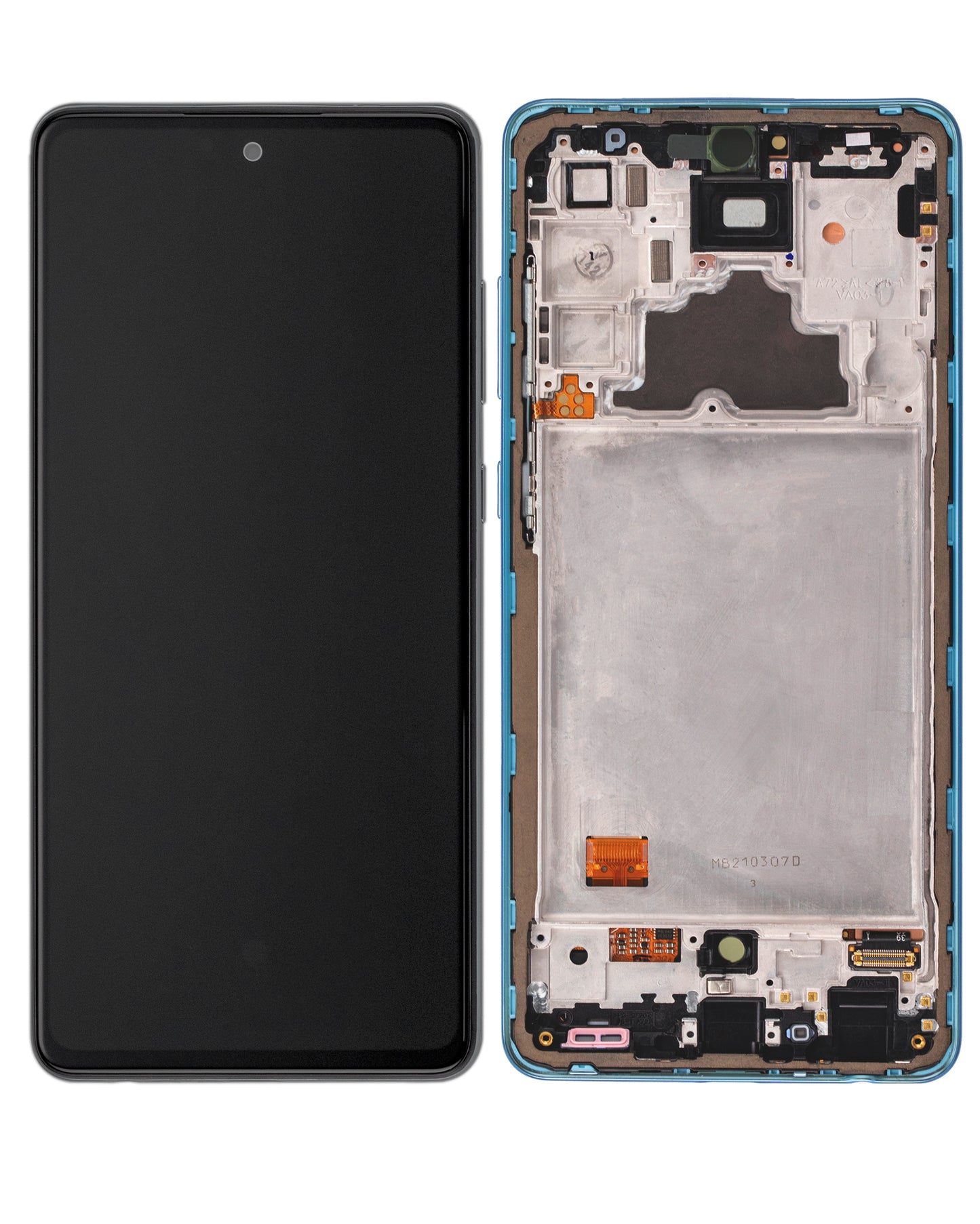 OLED Assembly With Frame For Samsung A72 (A725 / 2021) (Refurbished) (Awesome Blue)