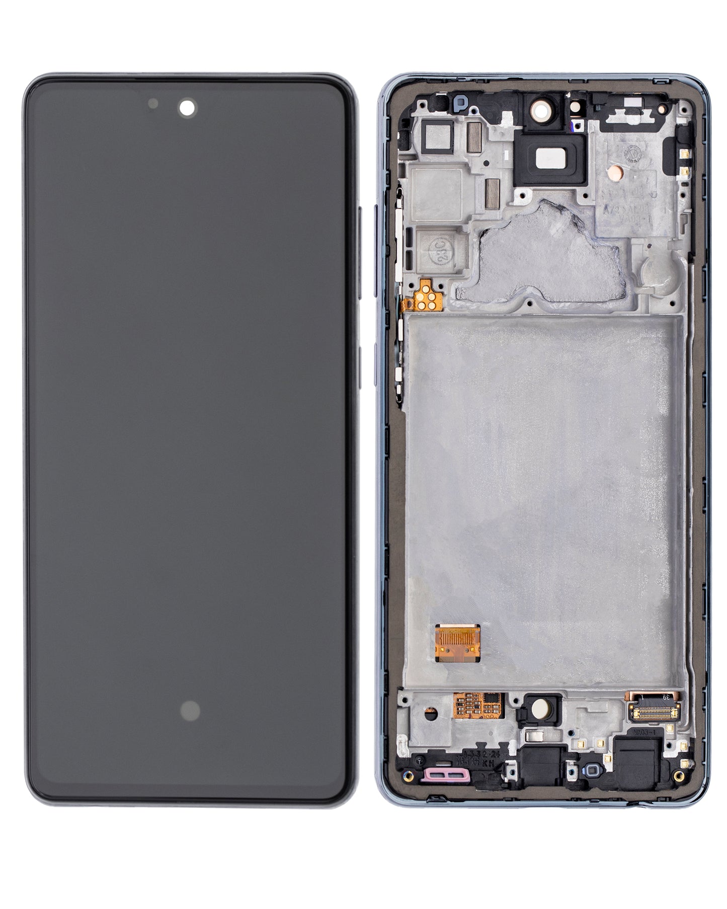 OLED Assembly With Frame For Samsung A72 (A725 / 2021) (Service Pack) (Awesome Black)