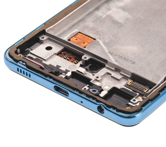 OLED Assembly With Frame For Samsung A72 (A725 / 2021) (Service Pack) (Awesome Blue)