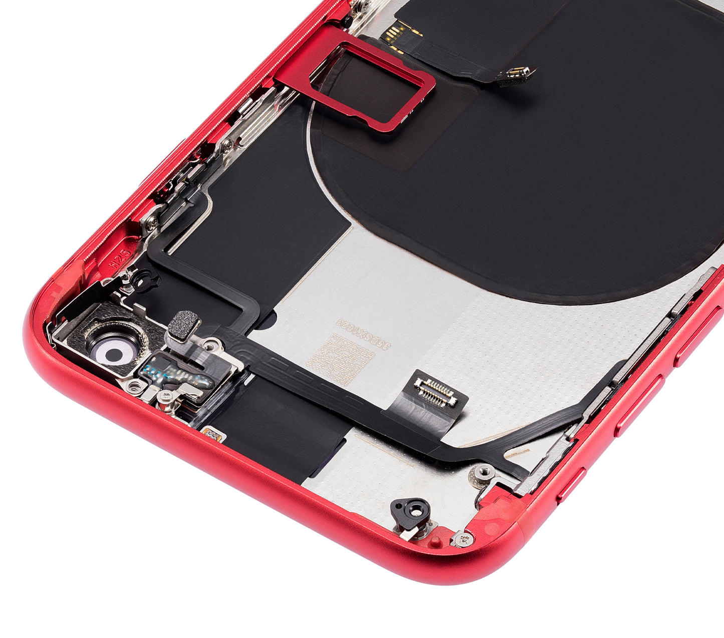 Back Housing W/ Small Components Pre-Installed For iPhone SE (2020) (No Logo) (Aftermarket Plus) (Red)