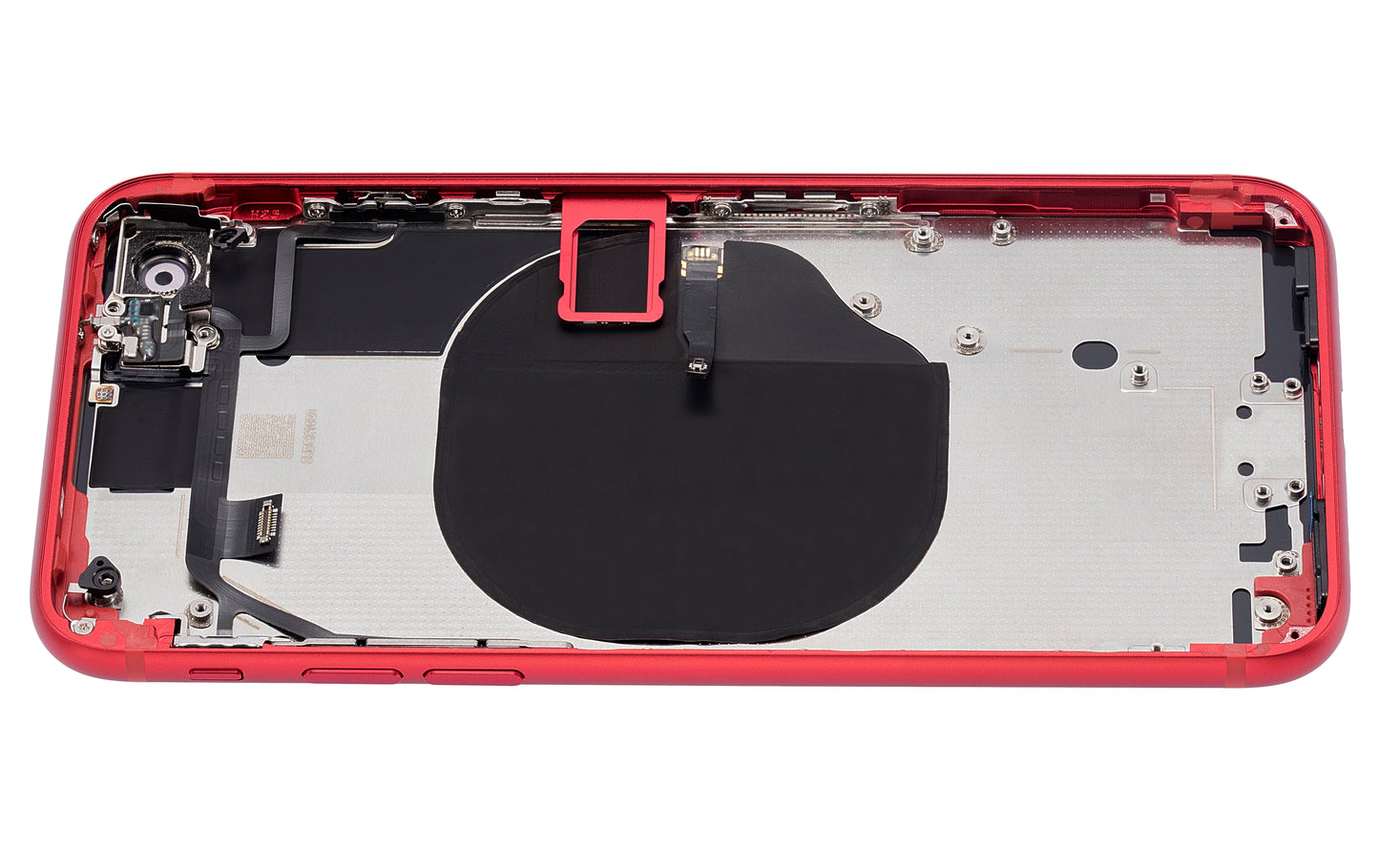 Back Housing W/ Small Components Pre-Installed For iPhone SE (2020) (No Logo) (Aftermarket Plus) (Red)