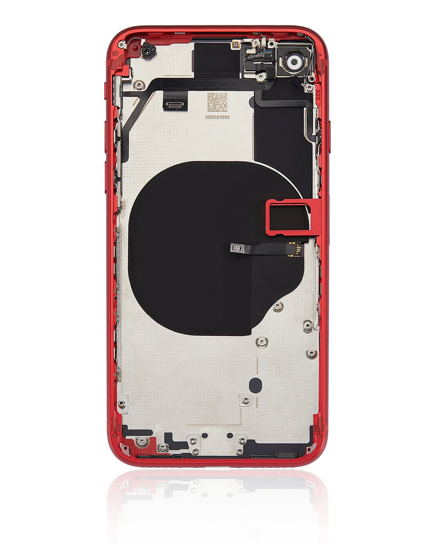 Back Housing W/ Small Components Pre-Installed For iPhone SE (2020) (No Logo) (Aftermarket Plus) (Red)