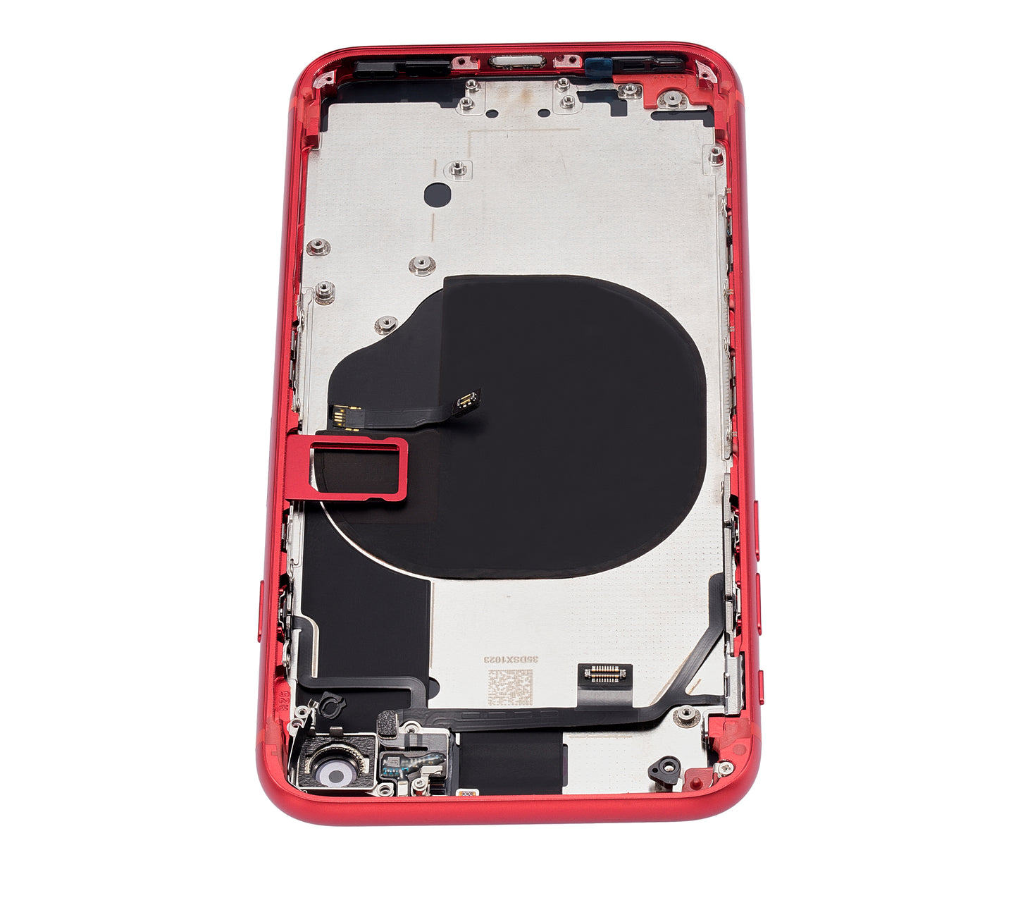 Back Housing W/ Small Components Pre-Installed For iPhone SE (2020) (No Logo) (Aftermarket Plus) (Red)