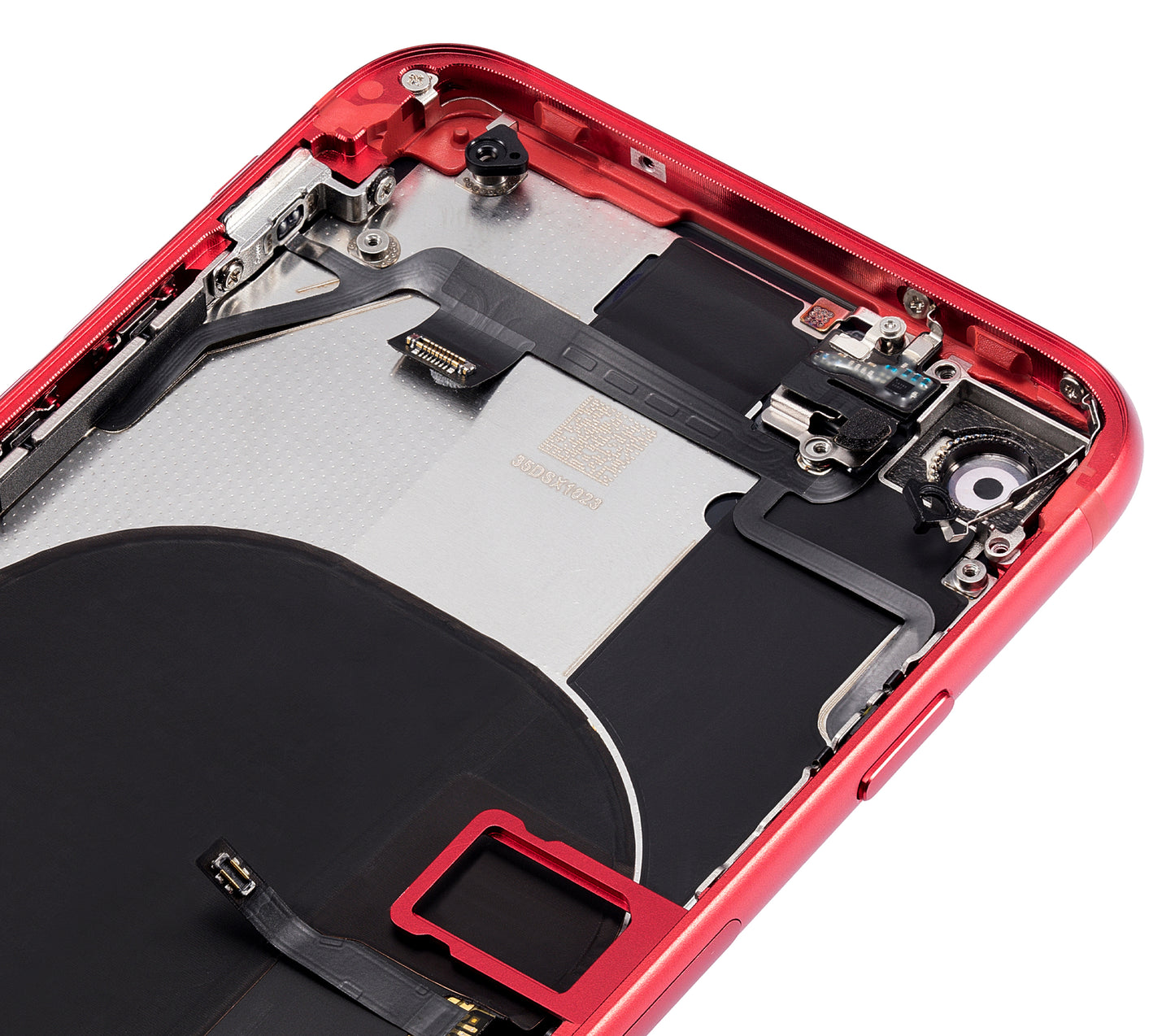 Back Housing W/ Small Components Pre-Installed For iPhone SE (2020) (No Logo) (Aftermarket Plus) (Red)