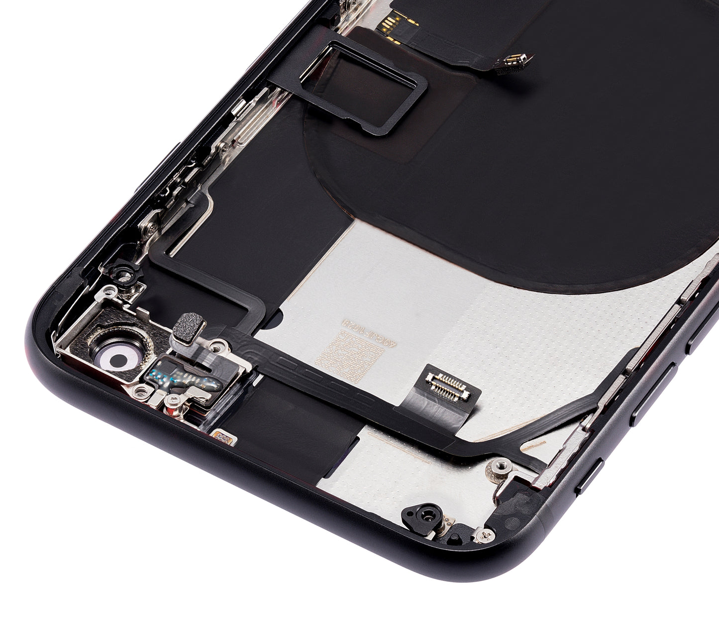 Back Housing W/ Small Components Pre-Installed For iPhone SE (2020) (No Logo) (Aftermarket Plus) (Black)