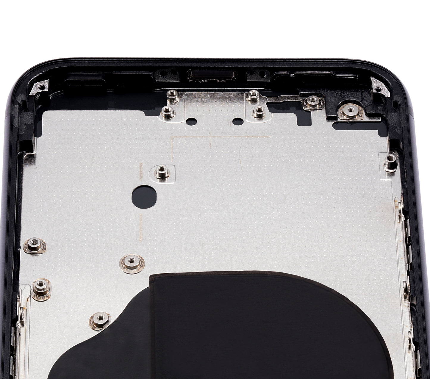 Back Housing W/ Small Components Pre-Installed For iPhone SE (2020) (No Logo) (Aftermarket Plus) (Black)