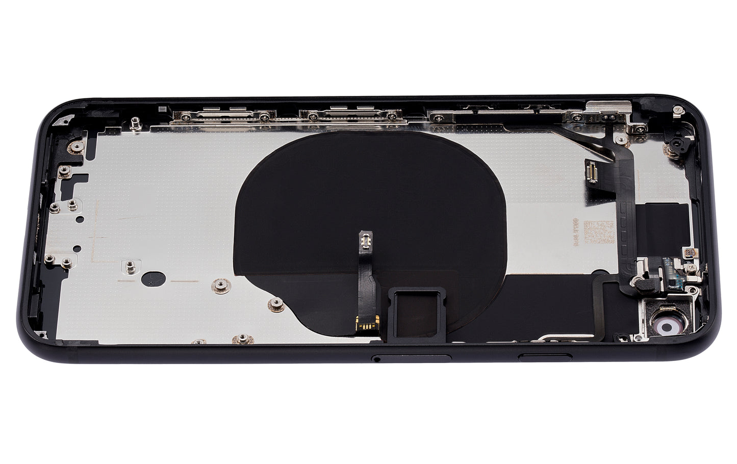 Back Housing W/ Small Components Pre-Installed For iPhone SE (2020) (No Logo) (Aftermarket Plus) (Black)
