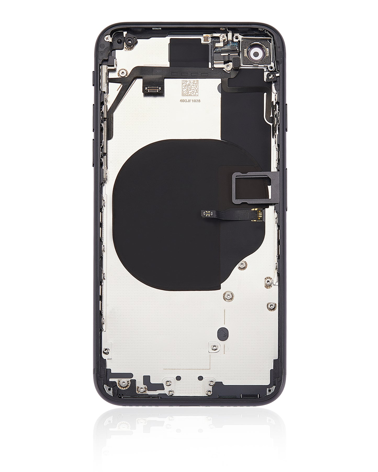 Back Housing W/ Small Components Pre-Installed For iPhone SE (2020) (No Logo) (Aftermarket Plus) (Black)