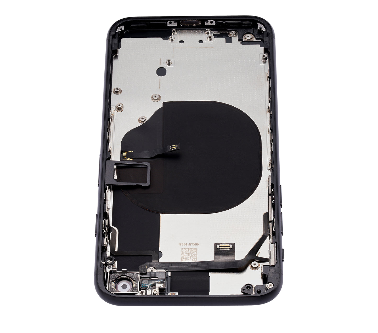 Back Housing W/ Small Components Pre-Installed For iPhone SE (2020) (No Logo) (Aftermarket Plus) (Black)