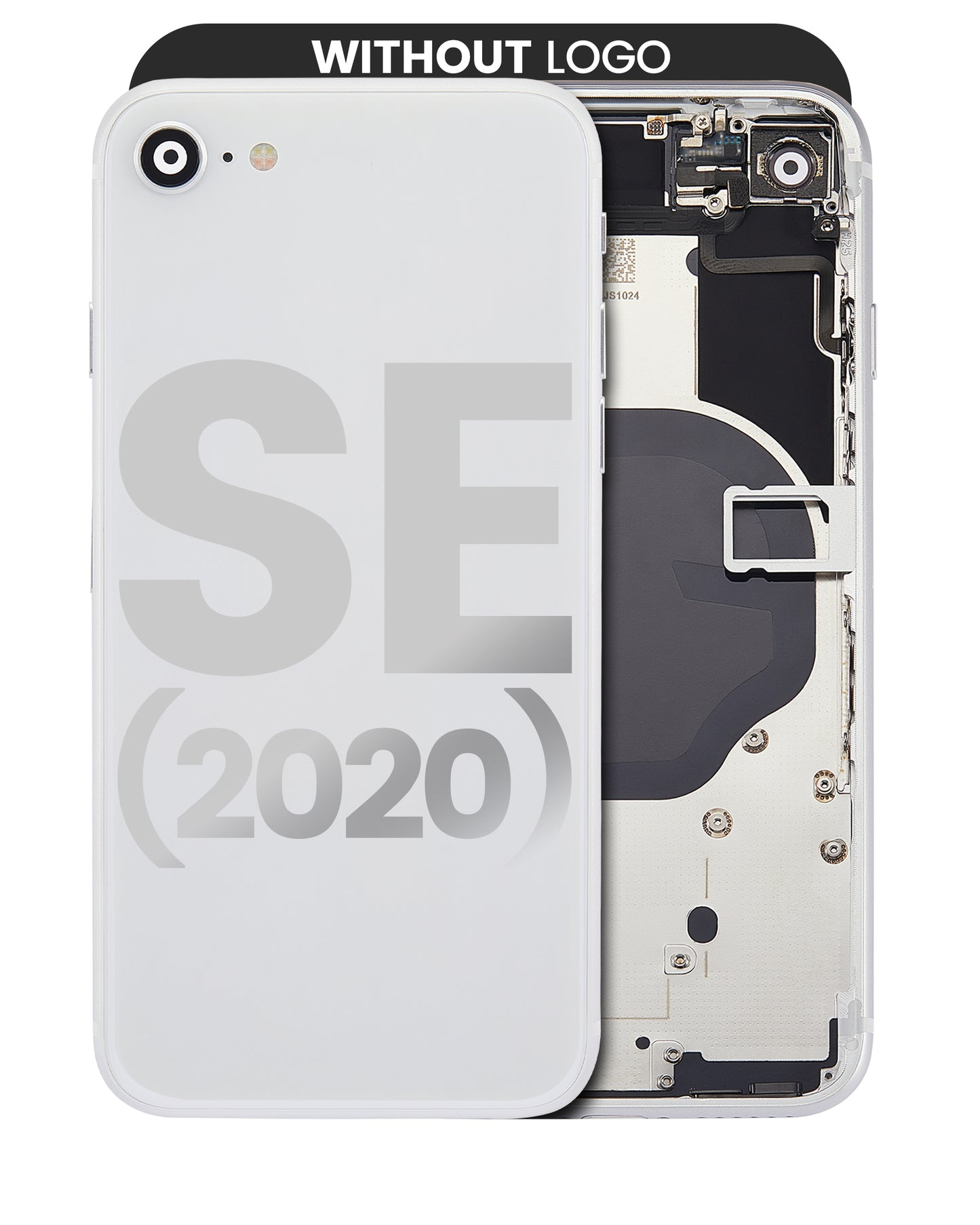 Back Housing W/ Small Components Pre-Installed For iPhone SE (2020) (No Logo) (Aftermarket Plus) (White)