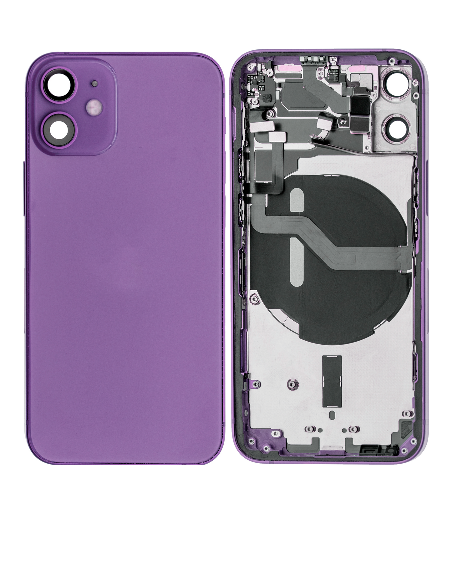 Back Housing W/ Small Parts For iPhone 12 Mini (EU / Global Version) (Used OEM Pull: Grade A) (Purple)