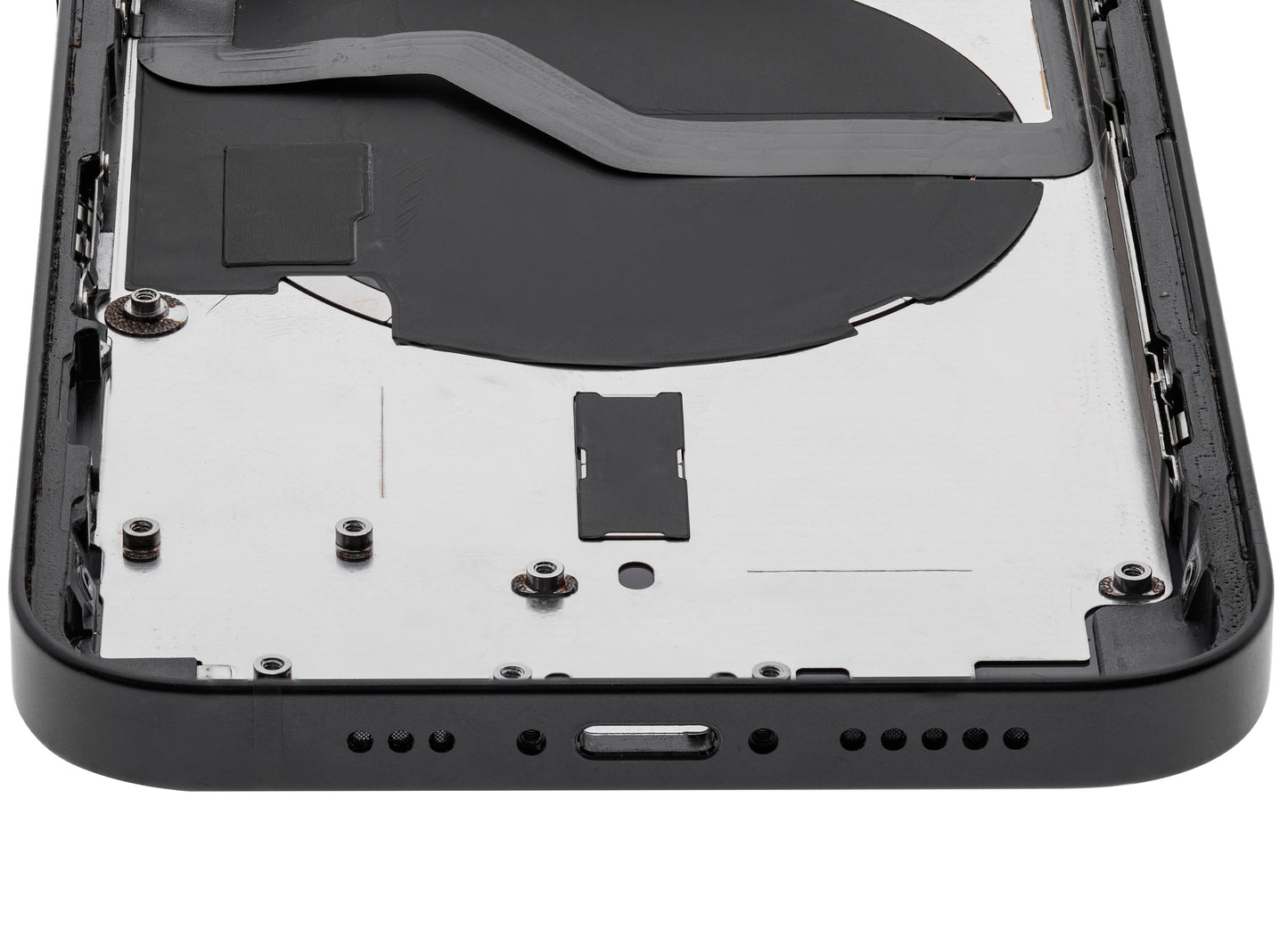 Back Housing W/ Small Parts For iPhone 12 (EU / Global Version) (Used OEM Pull: Grade C) (Black)