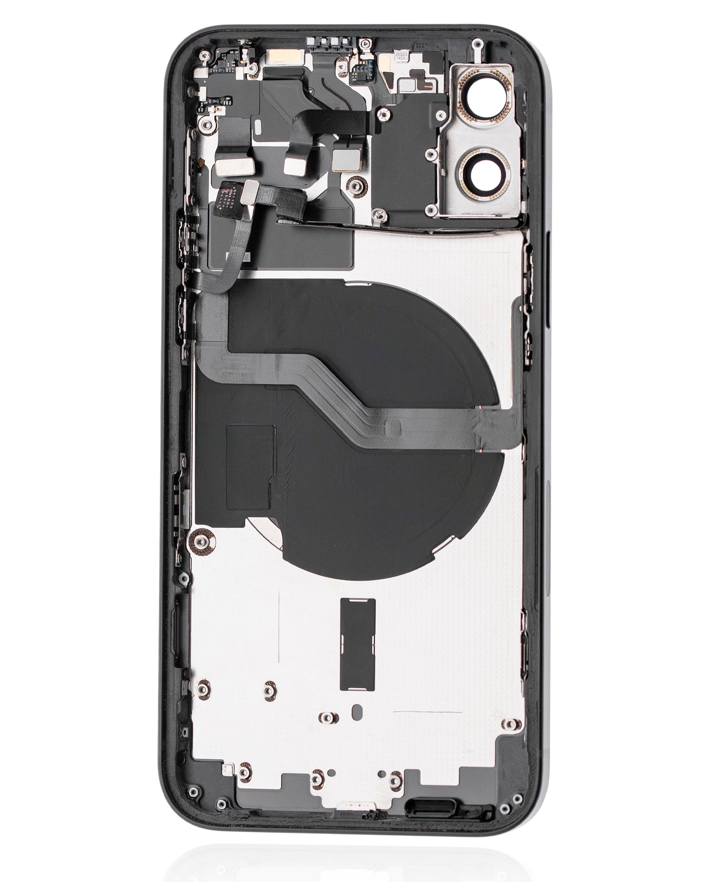 Back Housing W/ Small Parts For iPhone 12 (EU / Global Version) (Used OEM Pull: Grade C) (Black)