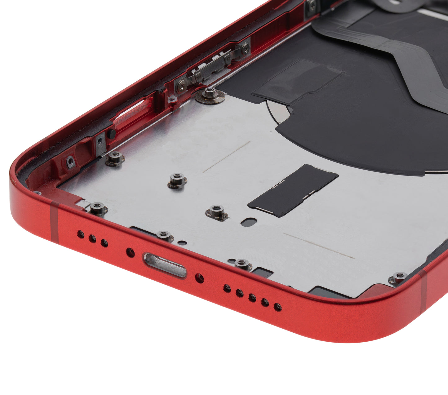 Back Housing W/ Small Parts For iPhone 12 (EU / Global Version) (Used OEM Pull: Grade A) (Red)