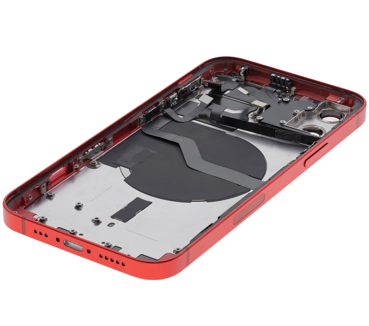 Back Housing W/ Small Parts For iPhone 12 (US Version) (Used OEM Pull: Grade C) (Red)