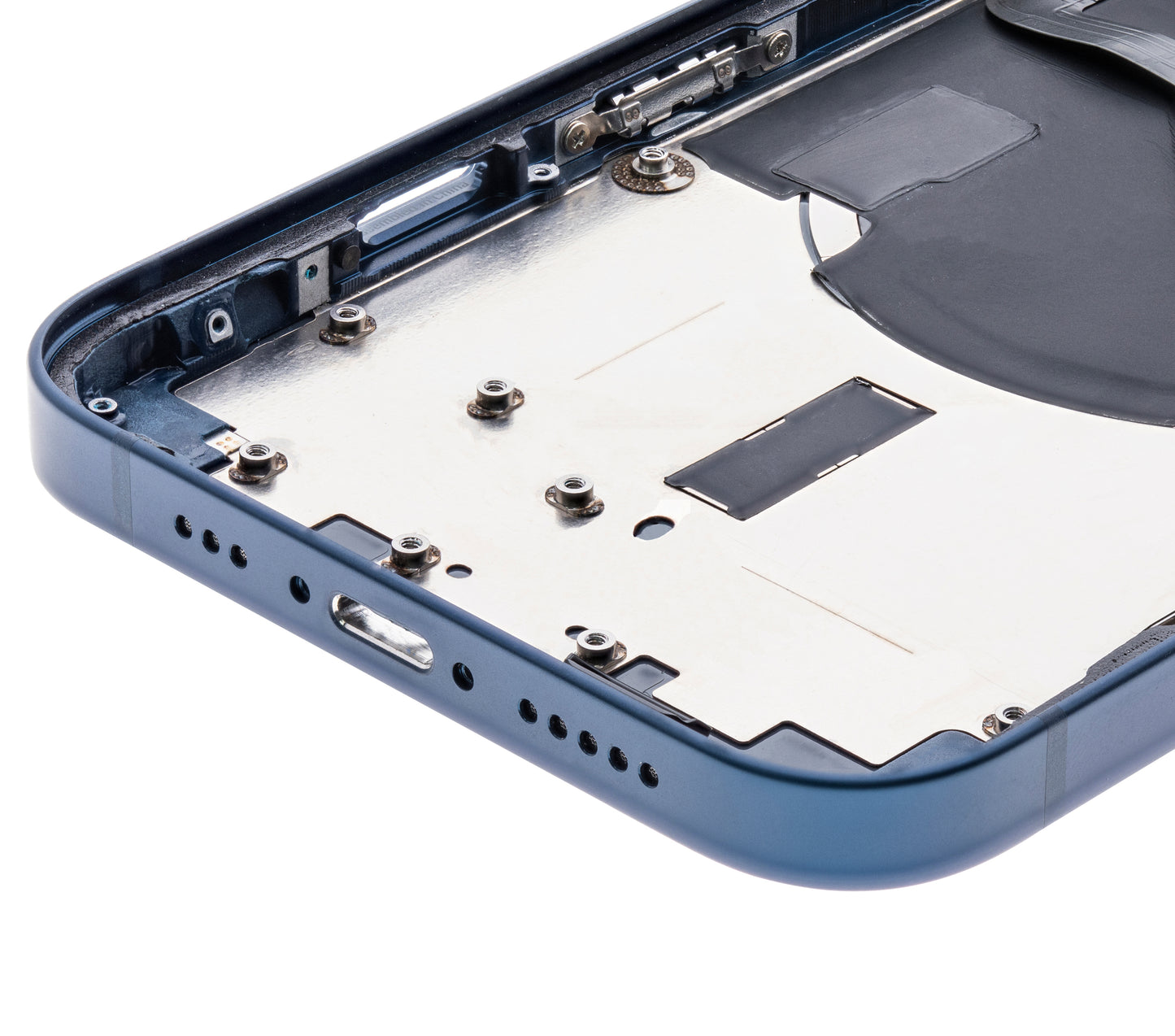 Back Housing W/ Small Parts For iPhone 12 (US Version) (Used OEM Pull: Grade C) (Blue)