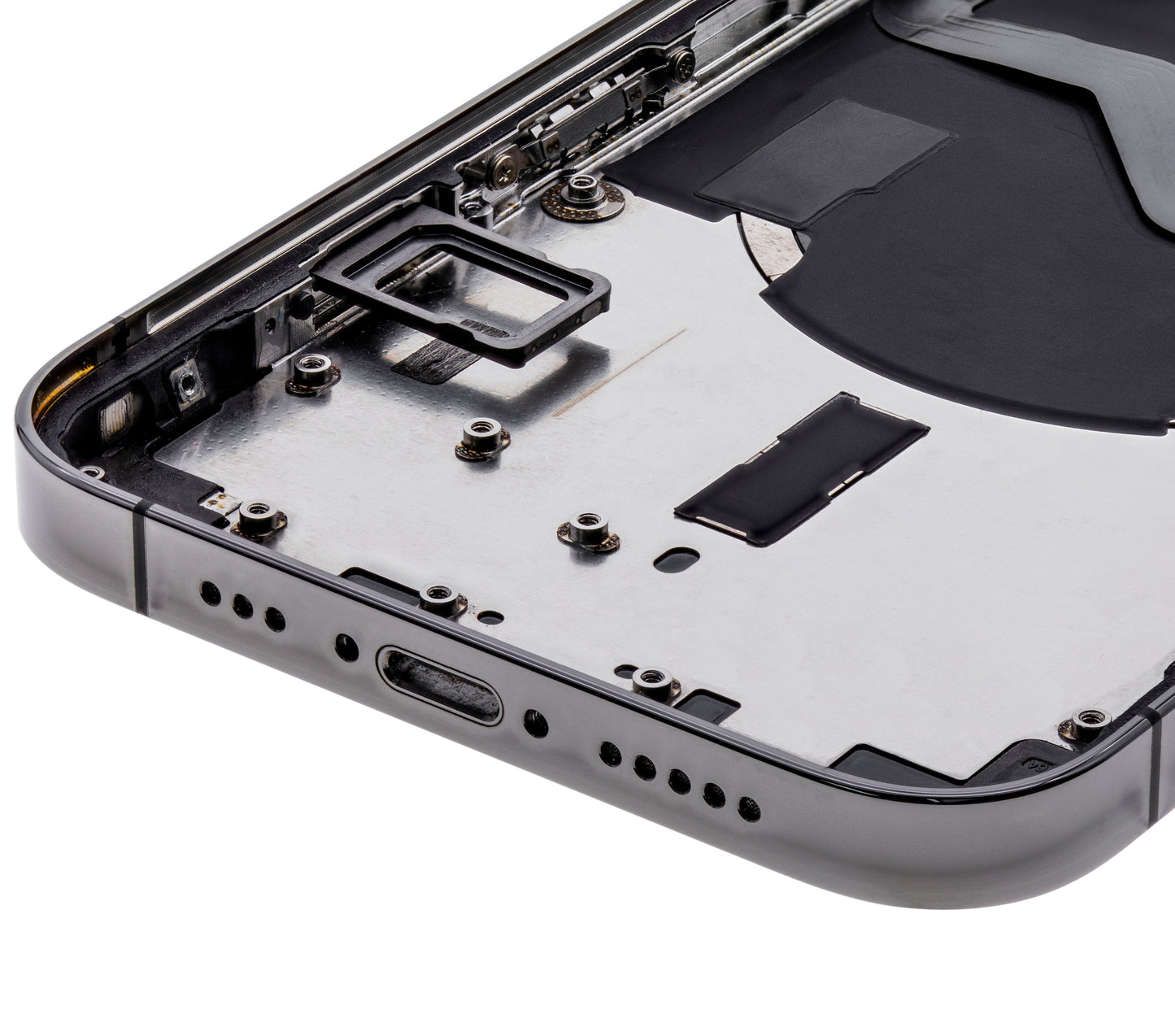 Back Housing W/ Small Parts For iPhone 12 Pro (US Version) (Used OEM Pull: Grade C) (Graphite)