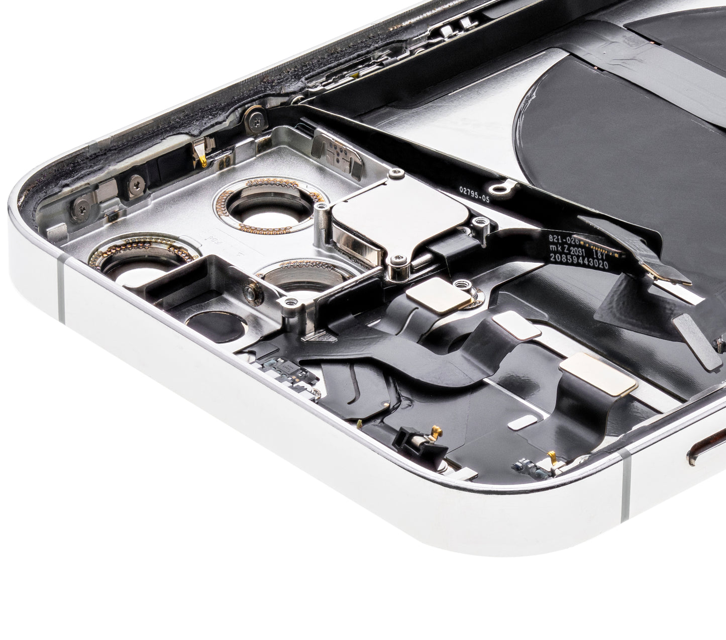 Back Housing W/ Small Parts For iPhone 12 Pro (US Version) (Used OEM Pull: Grade B) (Silver)