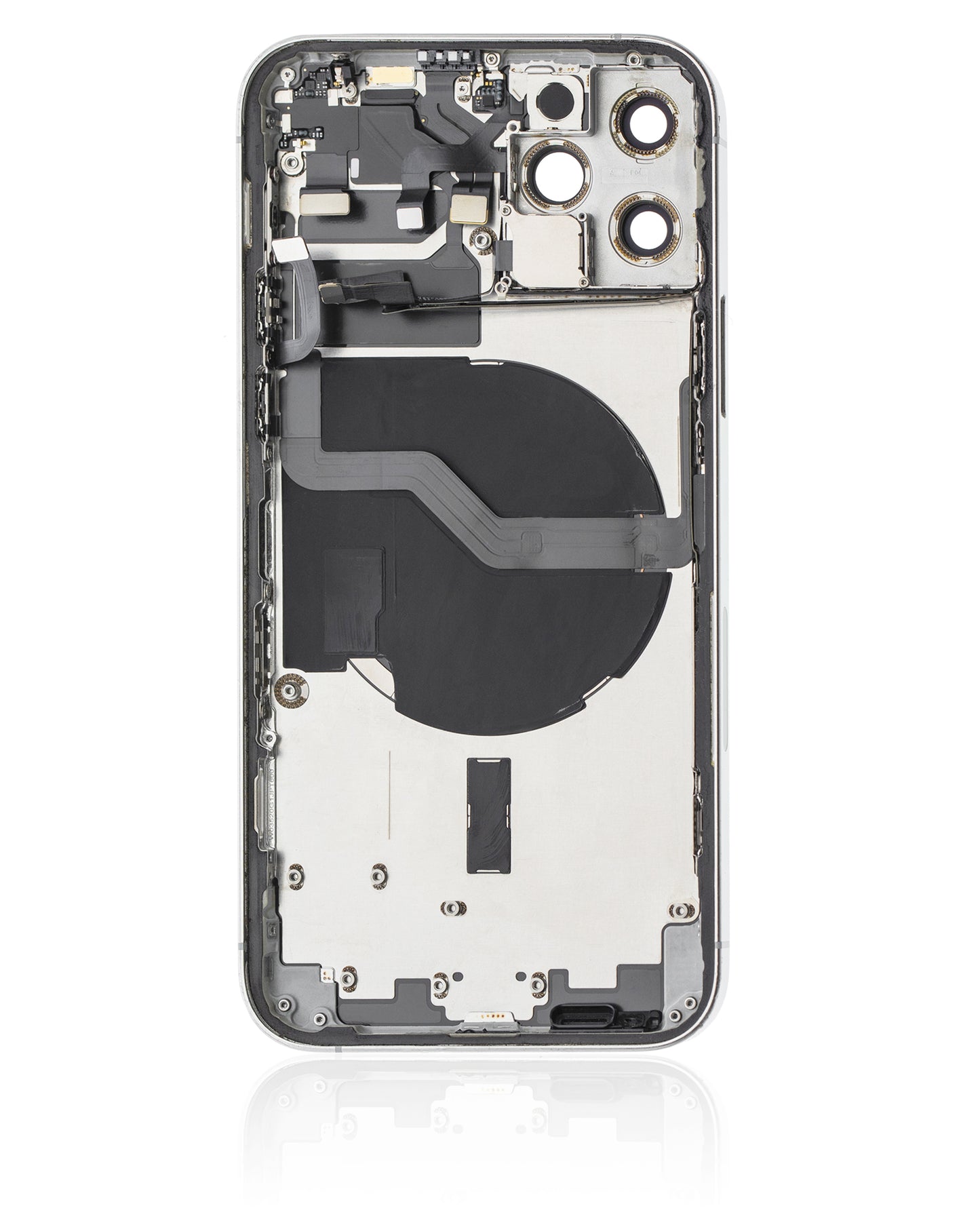 Back Housing W/ Small Parts For iPhone 12 Pro (US Version) (Used OEM Pull: Grade B) (Silver)
