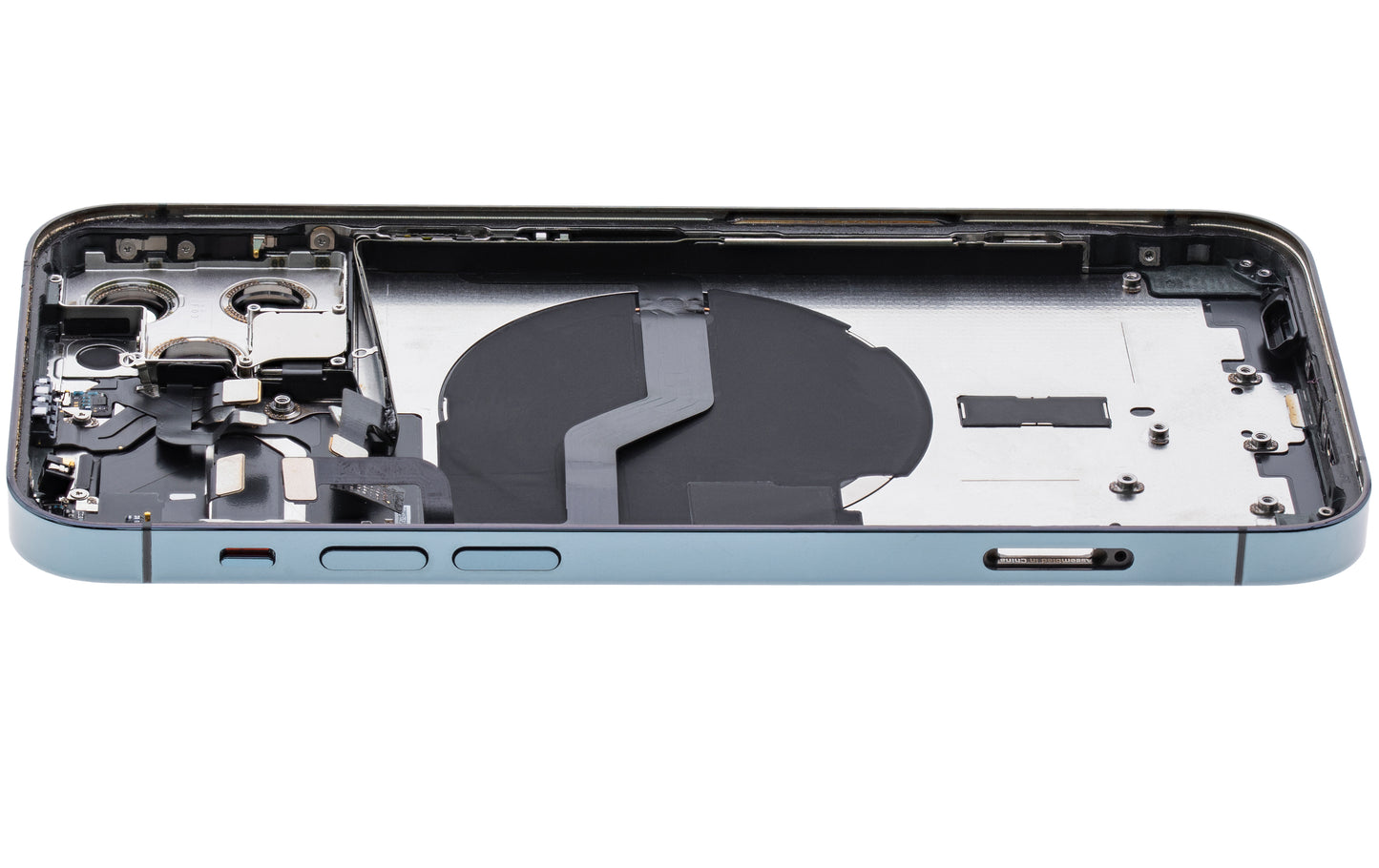 Back Housing W/ Small Parts For iPhone 12 Pro (US Version) (Used OEM Pull: Grade C) (Pacific Blue)