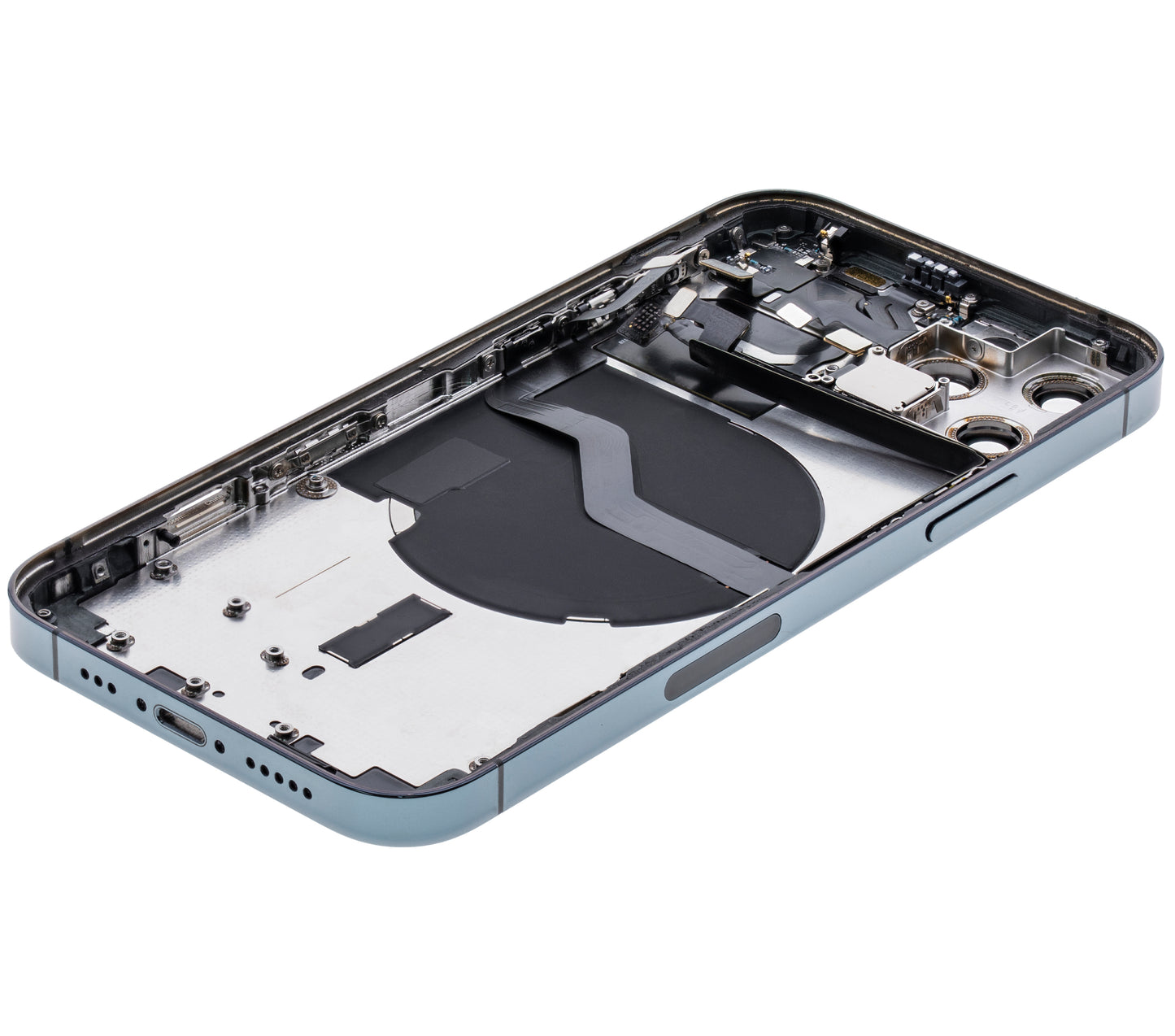 Back Housing W/ Small Parts For iPhone 12 Pro (US Version) (Used OEM Pull: Grade B) (Pacific Blue)