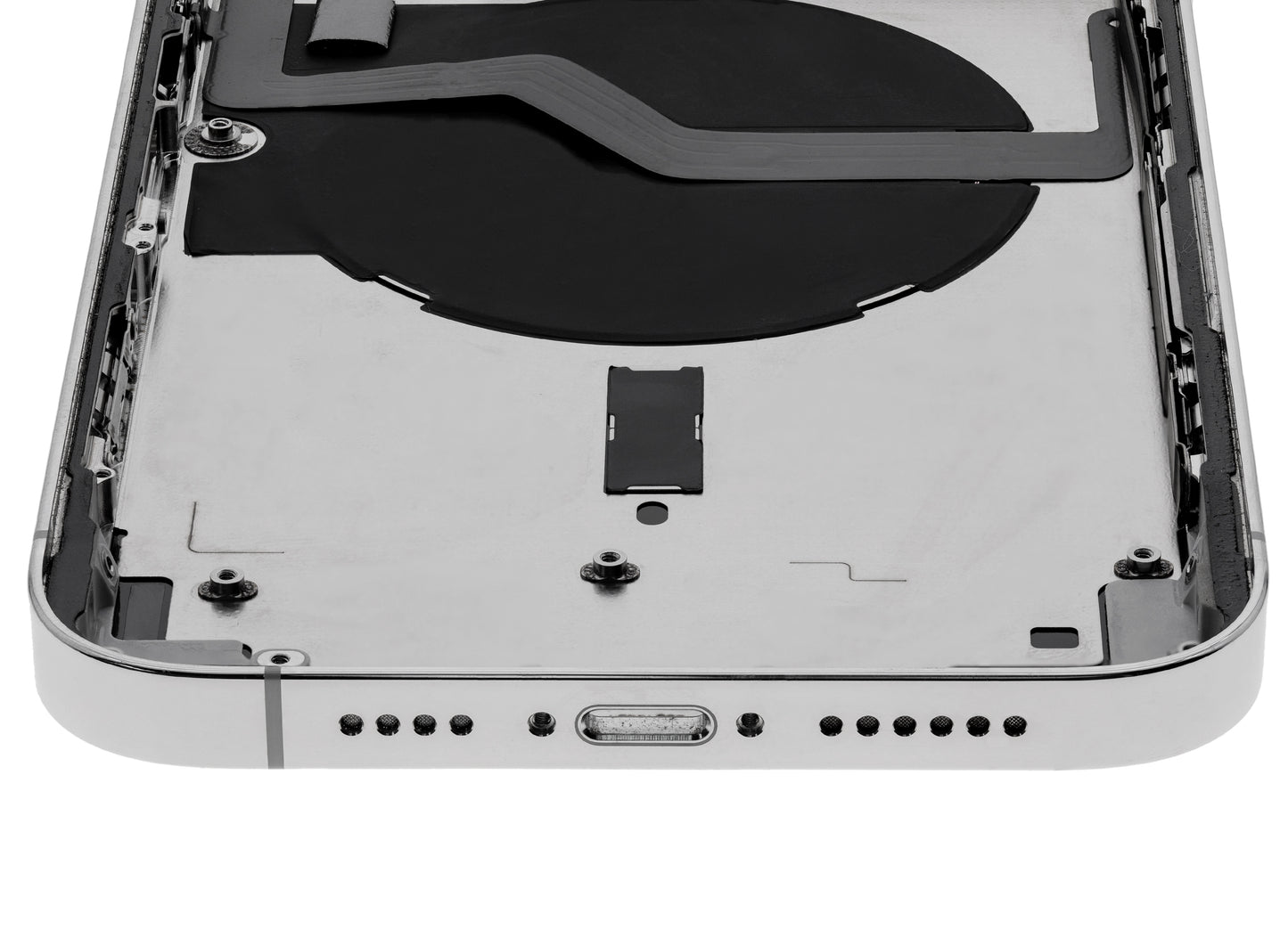 Back Housing W/ Small Parts For iPhone 12 Pro Max (US Version) (Used OEM Pull: Grade B) (Silver)