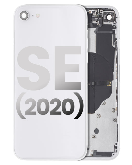 Back Housing W/ Small Components Pre-Installed For iPhone SE (2020) (Used OEM Pull: Grade A) (White)