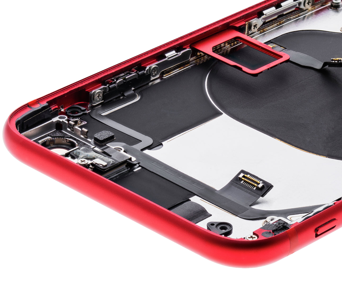 Back Housing W/ Small Components Pre-Installed For iPhone SE (2020) (Used OEM Pull: Grade A) (Red)