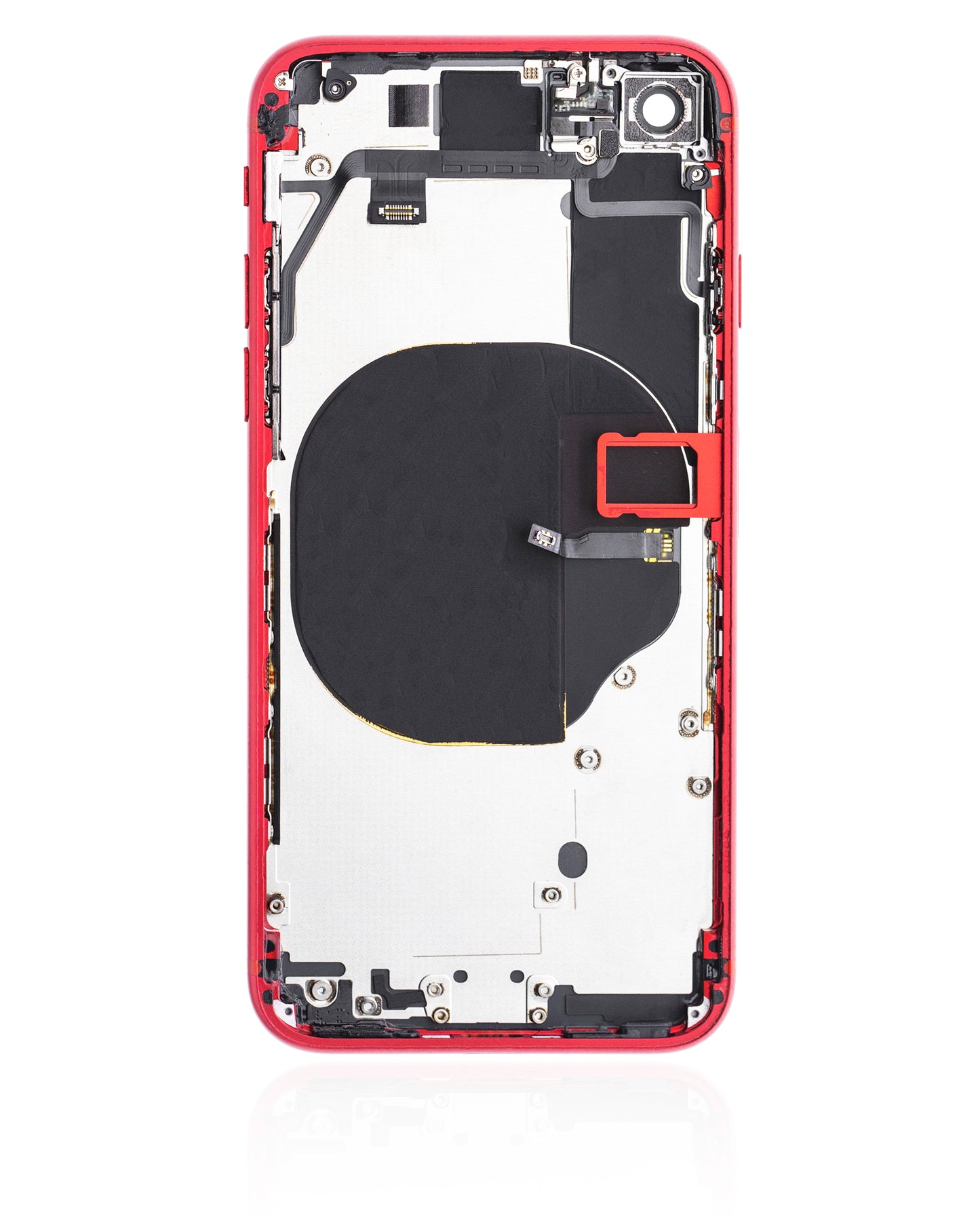 Back Housing W/ Small Components Pre-Installed For iPhone SE (2020) (Used OEM Pull: Grade A) (Red)