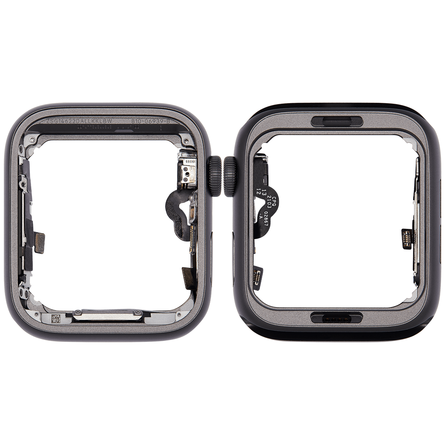 Aluminum Case Middle Frame (With Crown and Crown Cable) For Watch Series SE (1st Gen) (44MM) (GPS Version) (Space Black)