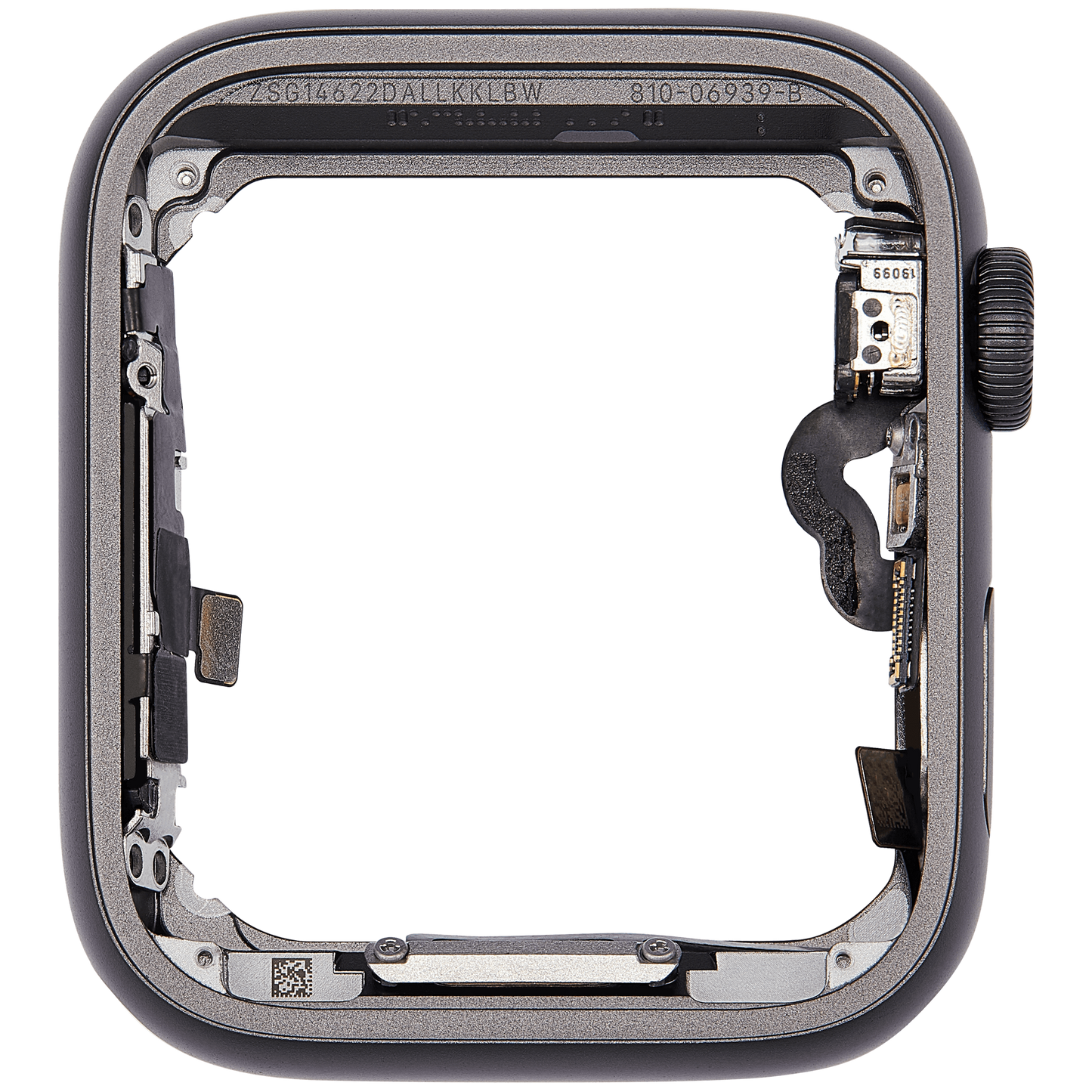 Aluminum Case Middle Frame (With Crown and Crown Cable) For Watch Series SE (1st Gen) (44MM) (GPS Version) (Space Black)