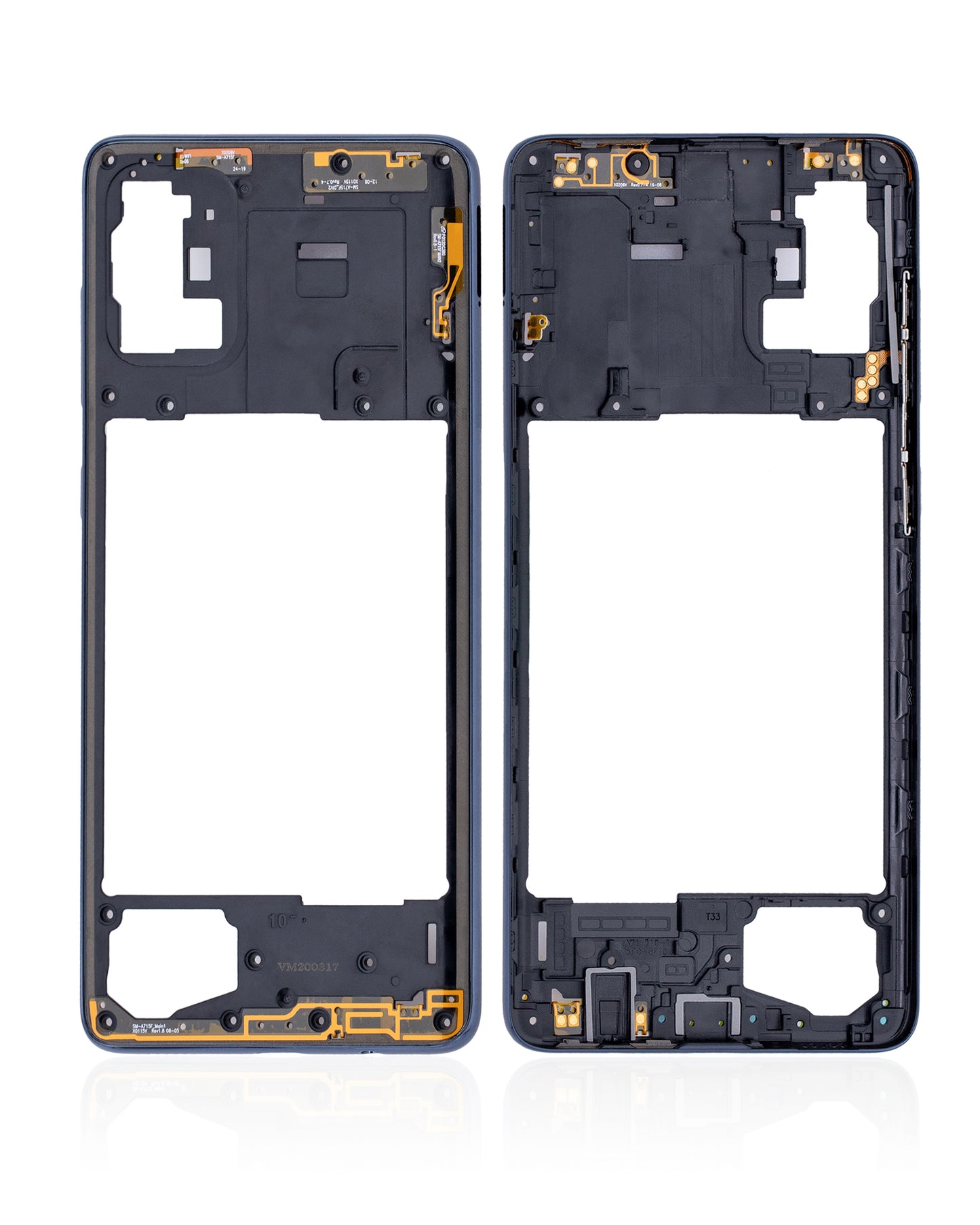 Mid-Frame Housing For Samsung Galaxy A71 (A715 / 2020) ( Aftermarket Plus) (Prism Crush Black)