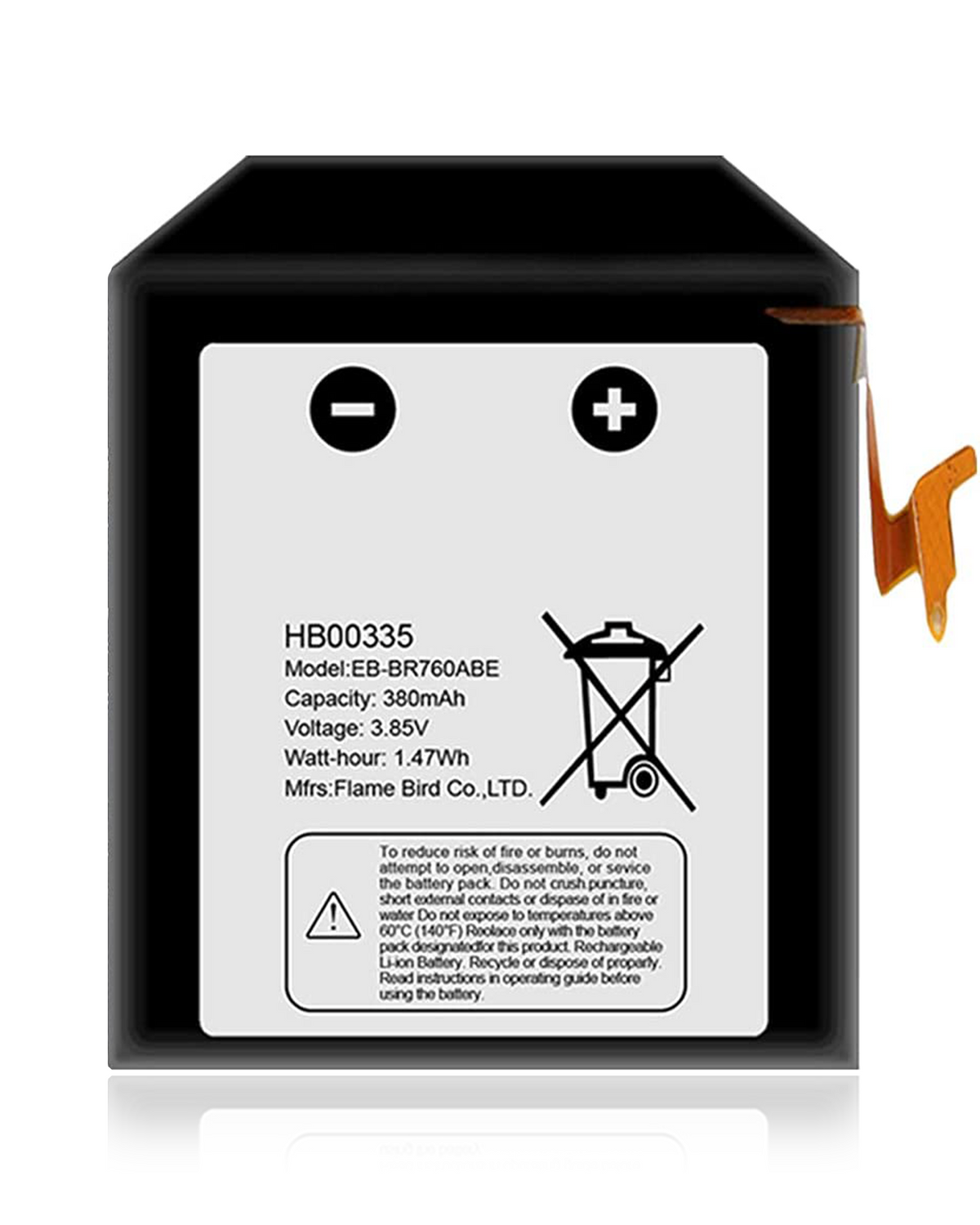 Replacement Battery For Samsung Gear S3 Classic / S3 Frontier (EB-BR760ABE) - Samsung watch replacement part product image 1