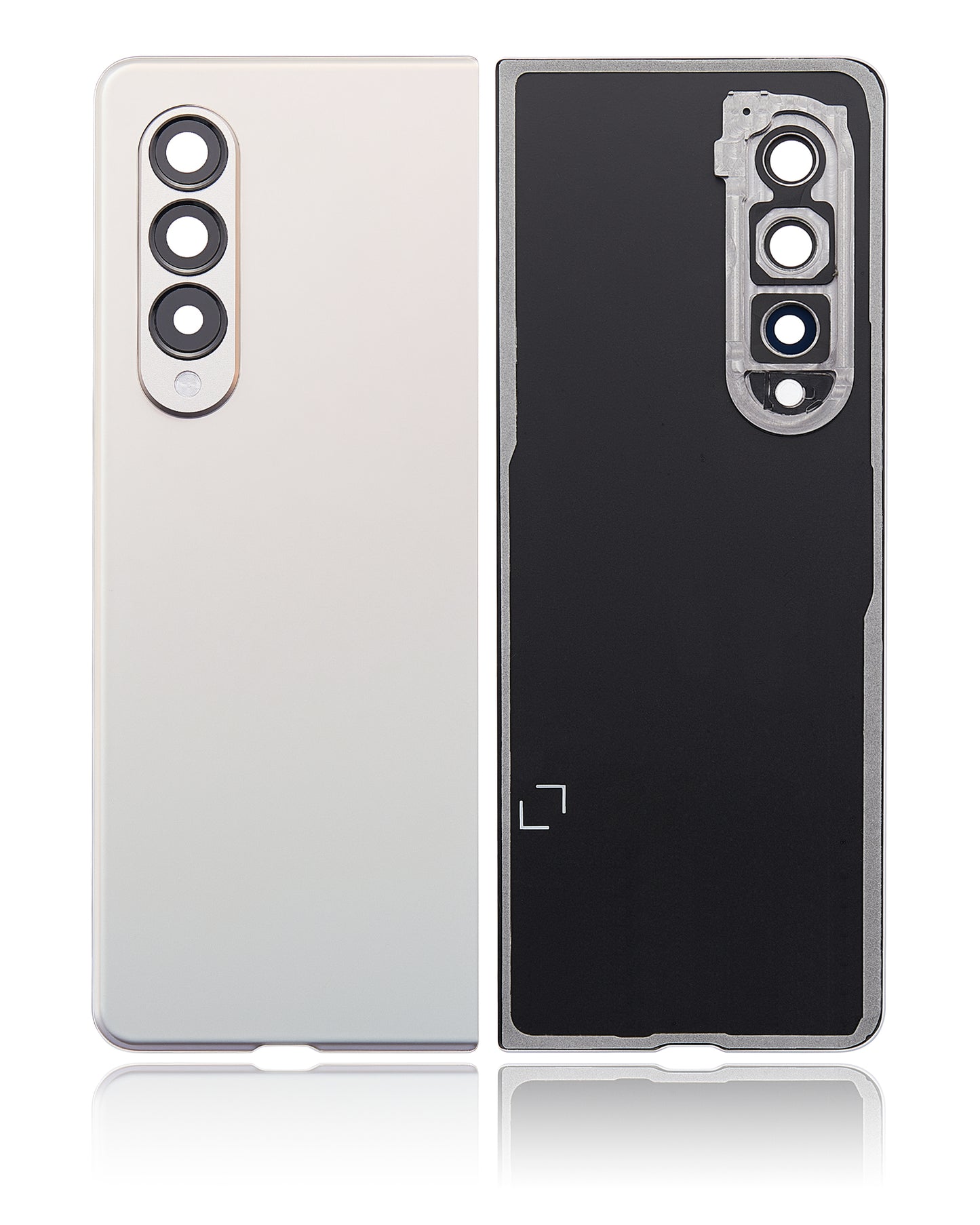 Back Cover Glass With Camera Lens For Samsung Galaxy Z Fold 3 5G (Premium) (Phantom Silver)