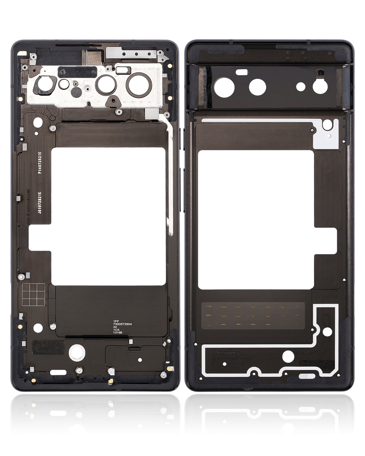 Mid-Frame Housing For Google Pixel 6 (Stormy Black) - repair component detailed angle