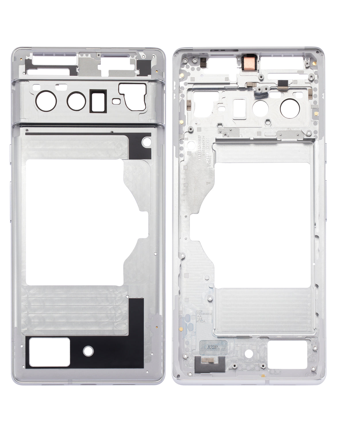Mid-Frame Housing For Google Pixel 6 Pro (Cloudy White) - repair component detailed angle