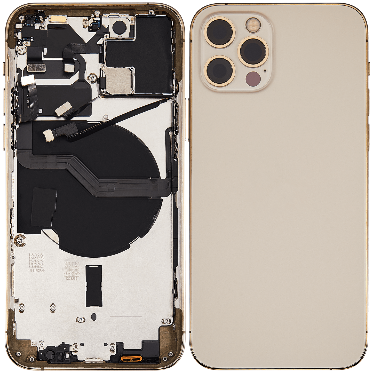 Back Housing W/ Small Parts For iPhone 12 Pro (EU / Global Version) (Used OEM Pull: Grade C) (Gold)