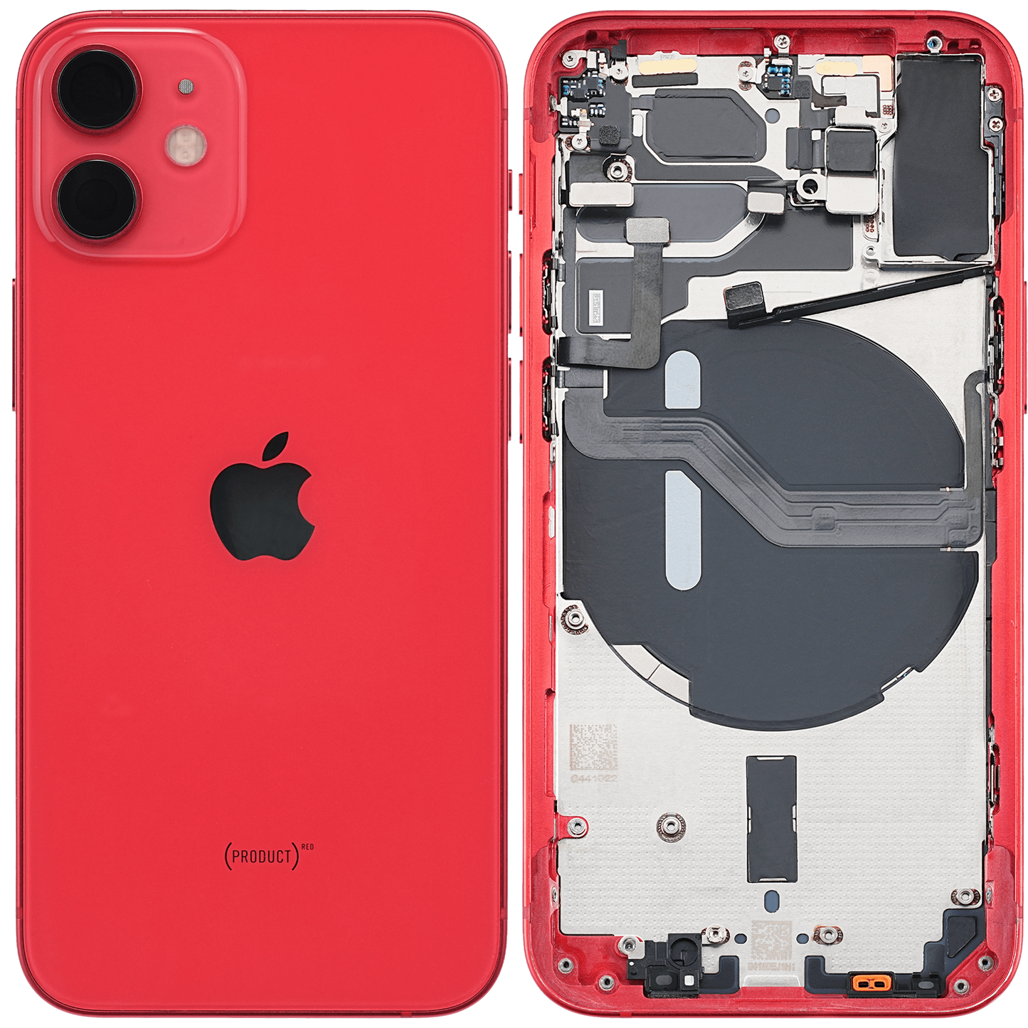 Back Housing W/ Small Parts For iPhone 12 Mini (EU / Global Version) (Used OEM Pull: Grade C) (Red)