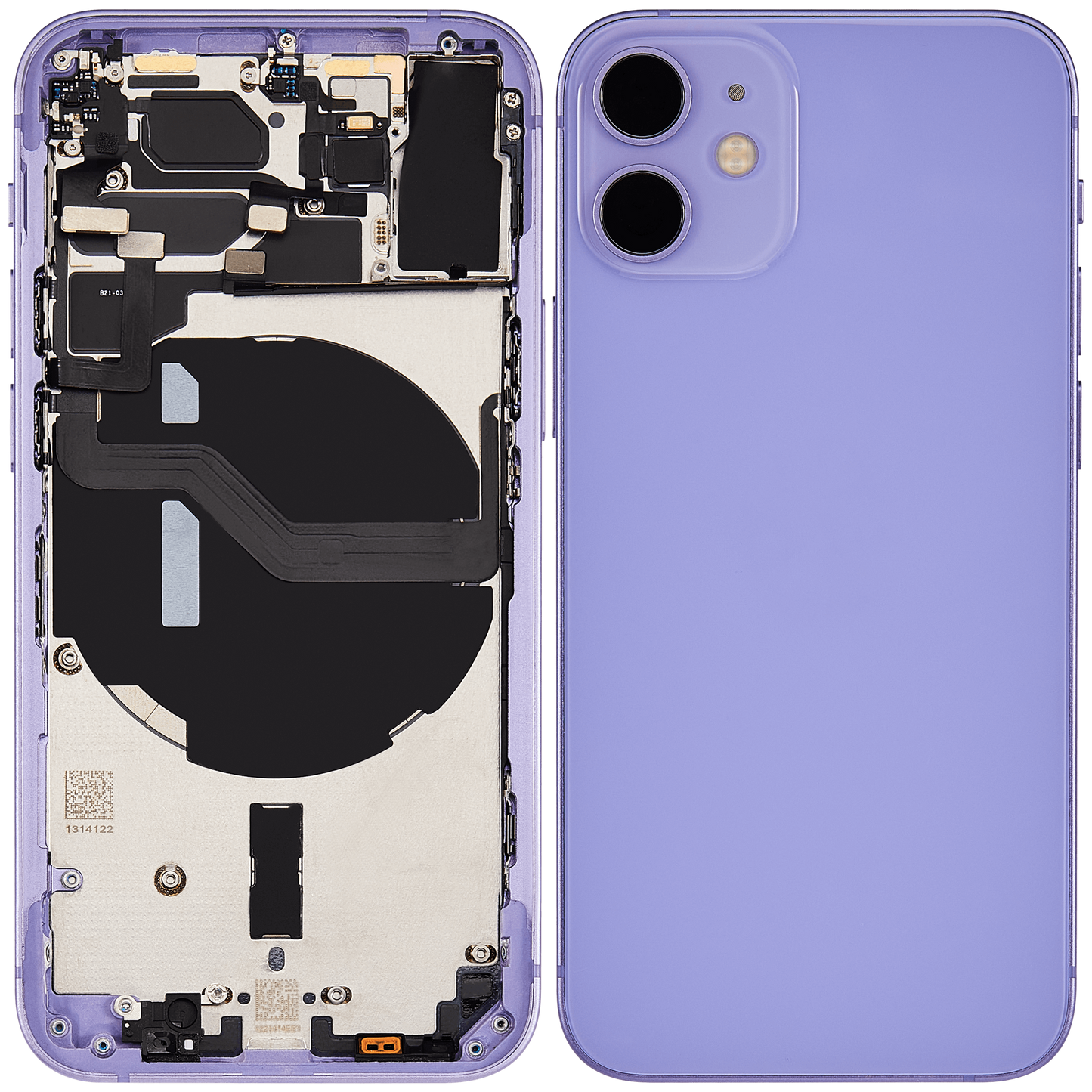 Back Housing W/ Small Parts For iPhone 12 Mini (EU / Global Version) (Used OEM Pull: Grade B) (Purple)