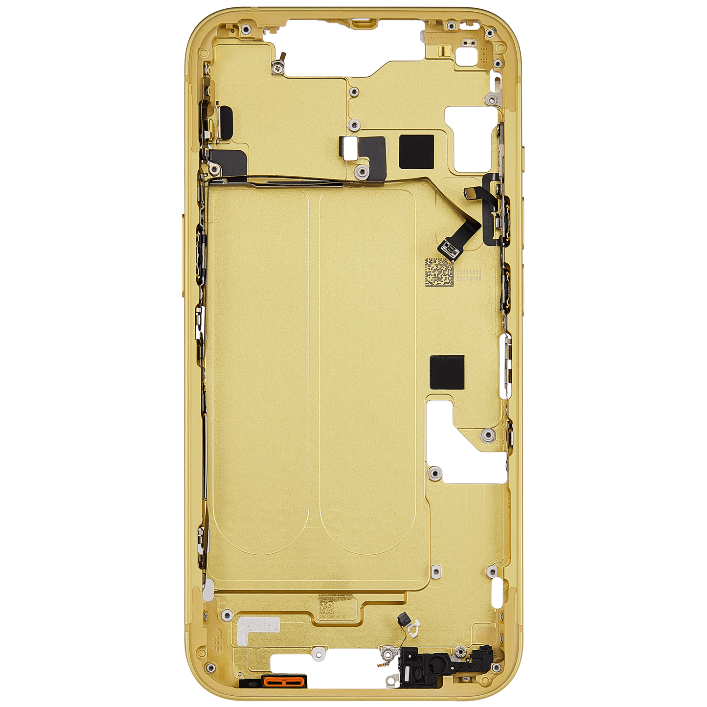 Mid-Frame Housing W/ Small Parts For iPhone 14 (US Version) (Used OEM Pull: Grade A) (Yellow)