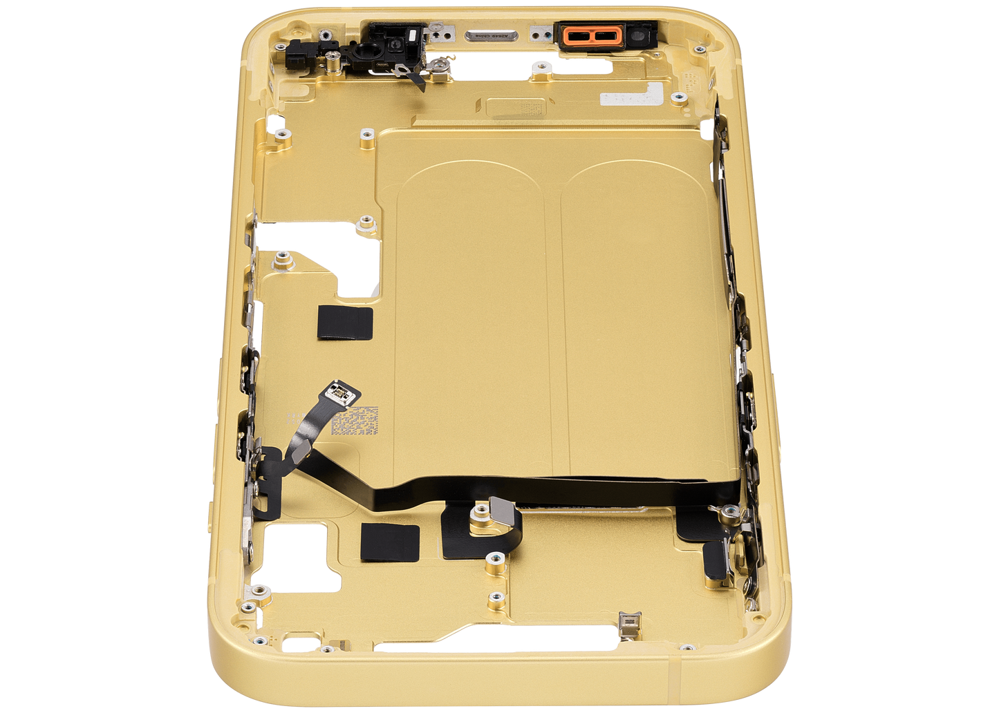 Mid-Frame Housing W/ Small Parts For iPhone 14 (US Version) (Used OEM Pull: Grade A) (Yellow)