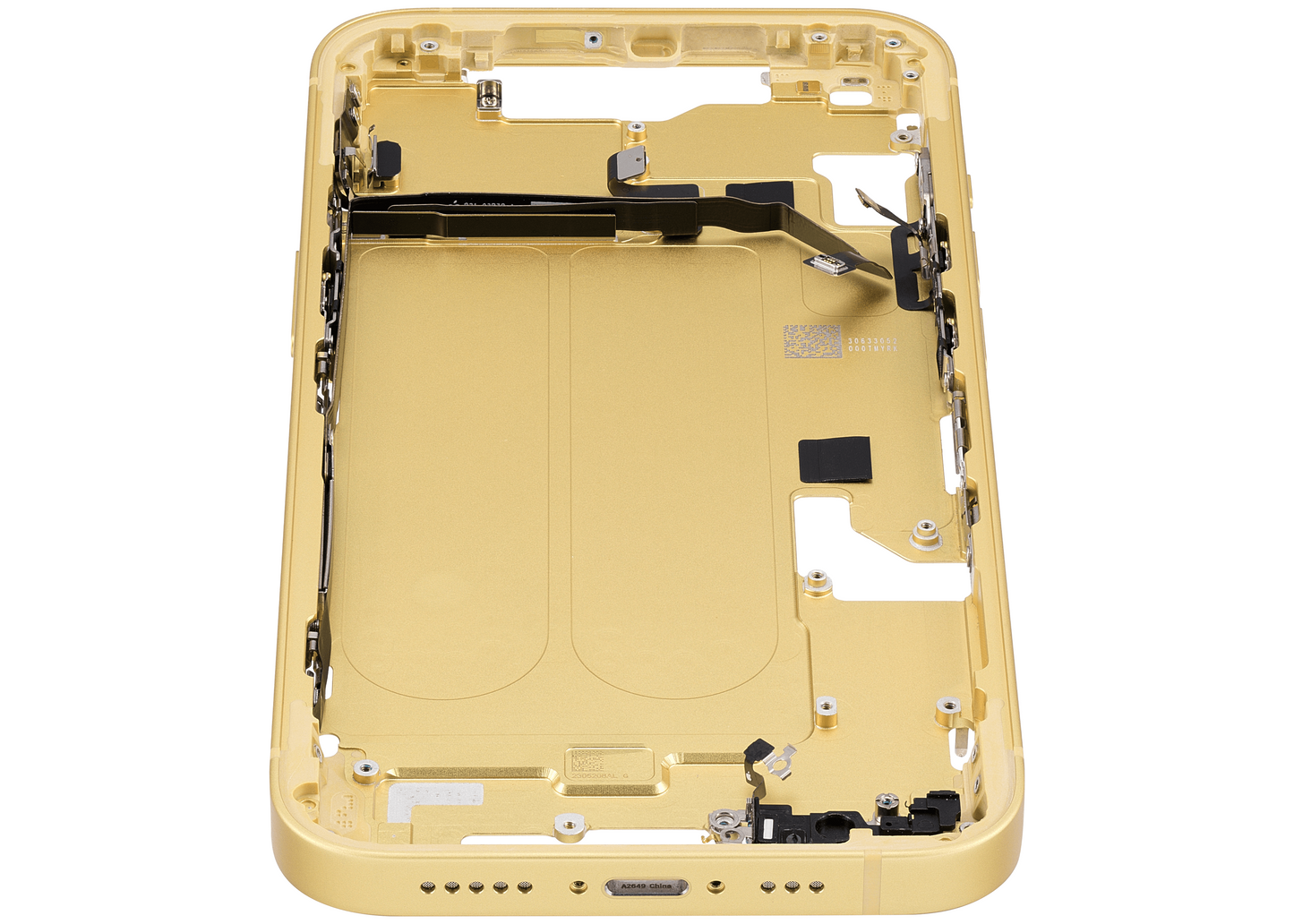 Mid-Frame Housing W/ Small Parts For iPhone 14 (US Version) (Used OEM Pull: Grade A) (Yellow)