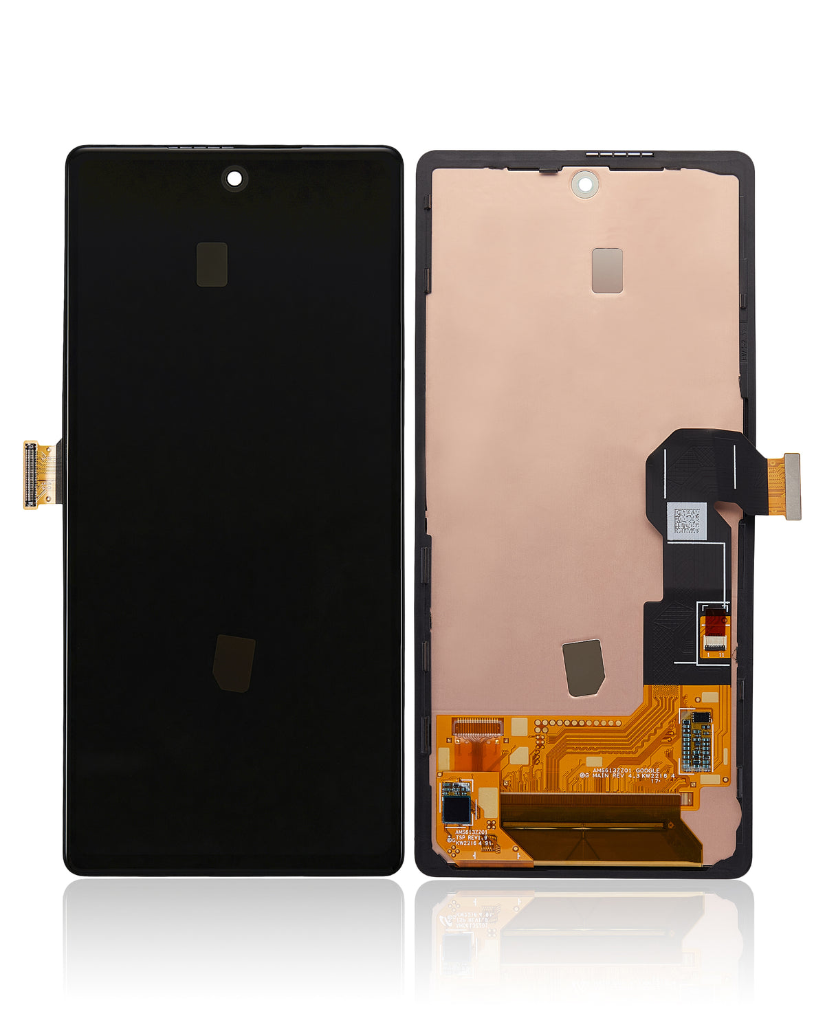OLED Assembly With Frame (Without Fingerprint Sensor) For Google Pixel 6A (Refurbished) (All Colors) - repair component detailed angle