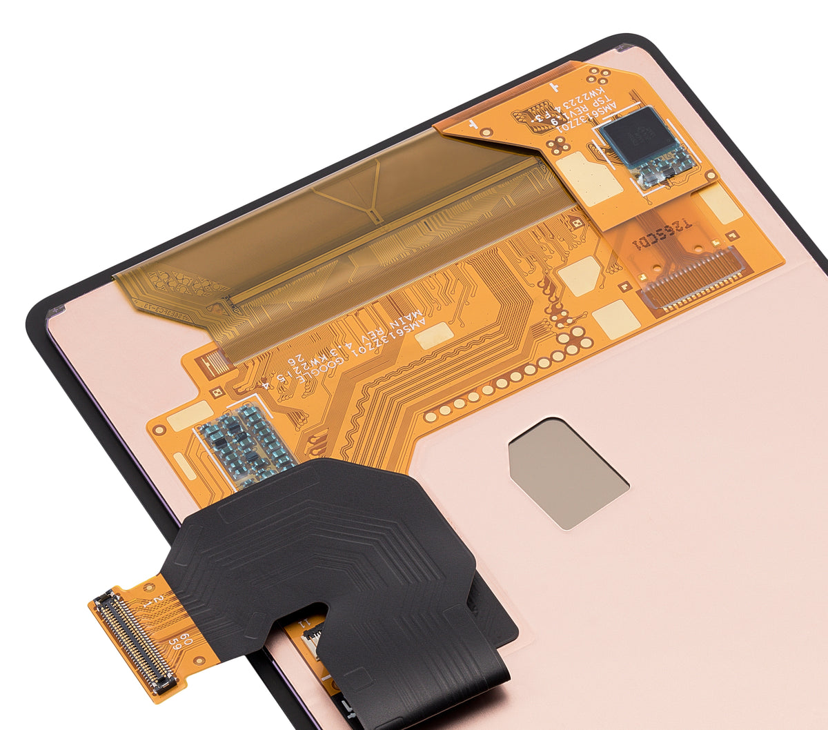 OLED Assembly Without Frame (Without Fingerprint Sensor) For Google Pixel 6A (Refurbished) (All Colors) - repair component detailed angle